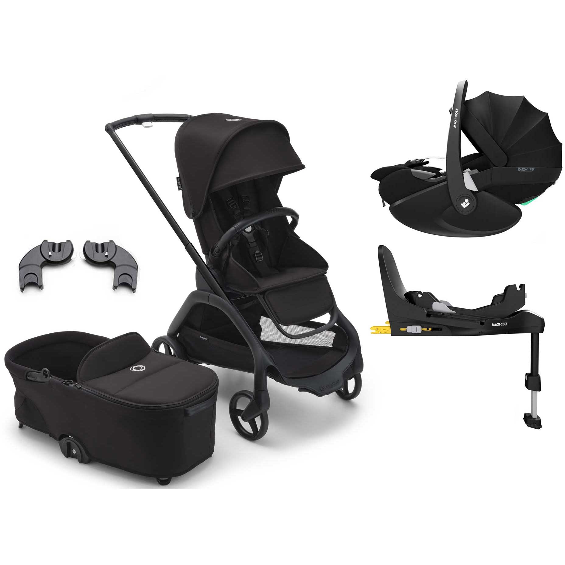 Bugaboo Dragonfly Pebble 360 Pro Travel System - Black/Midnight Black Travel Systems 13817-BLK-MID-BLK 8717447448044