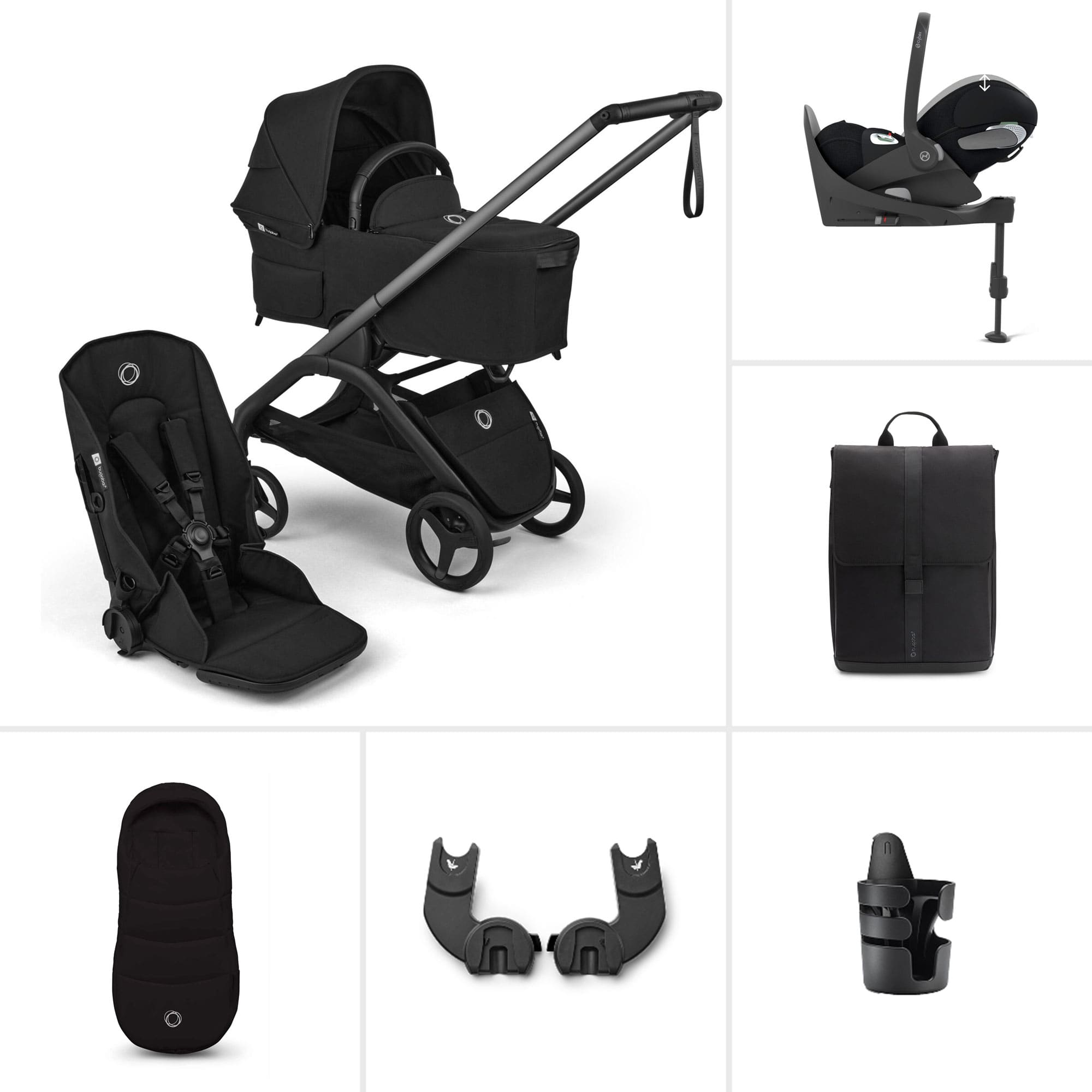 Bugaboo Dragonfly Plus Ultimate Cybex Travel System in Heritage Black Travel Systems BUG-DFLY-PLUS-BLK-5 8717447399094