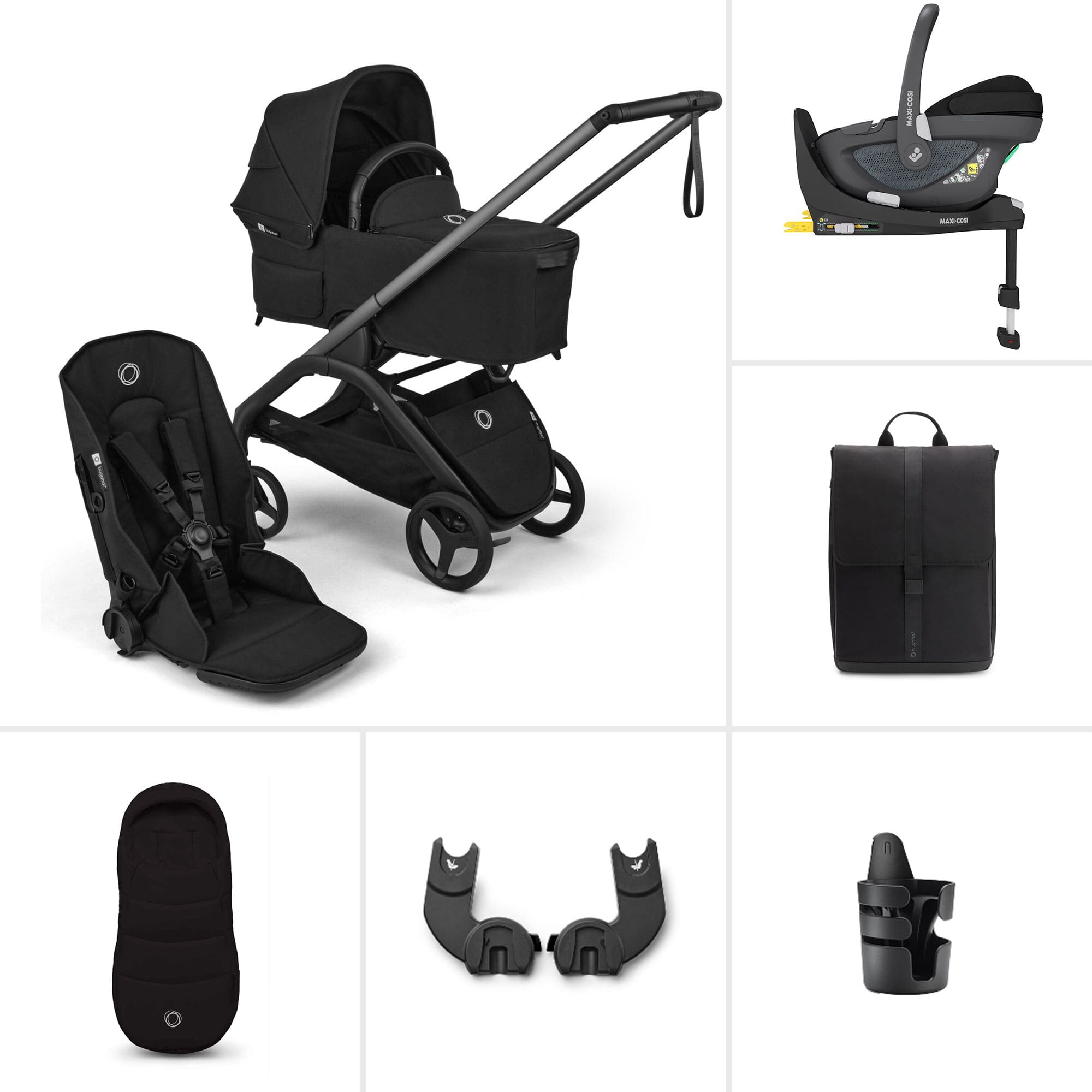Bugaboo Dragonfly Plus Ultimate Maxi-Cosi Travel System in Heritage Black Travel Systems BUG-DFLY-PLUS-BLK-2 8717447399094