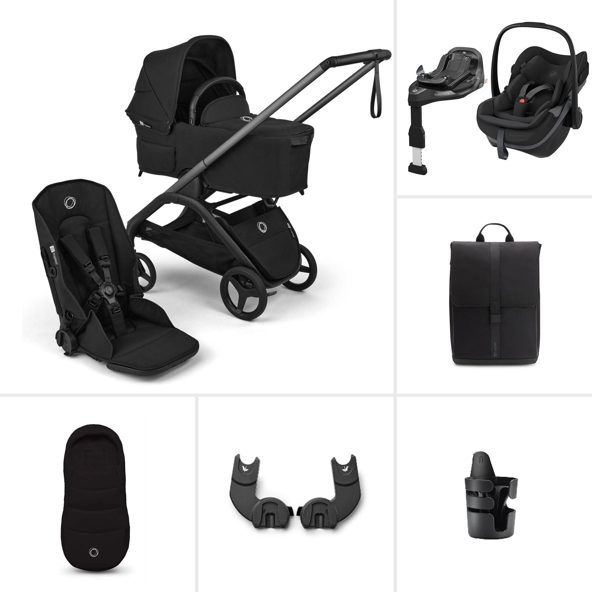 Bugaboo Dragonfly Plus Ultimate Maxi-Cosi Travel System in Heritage Black Travel Systems BUG-DFLY-PLUS-BLK-3 8717447399094