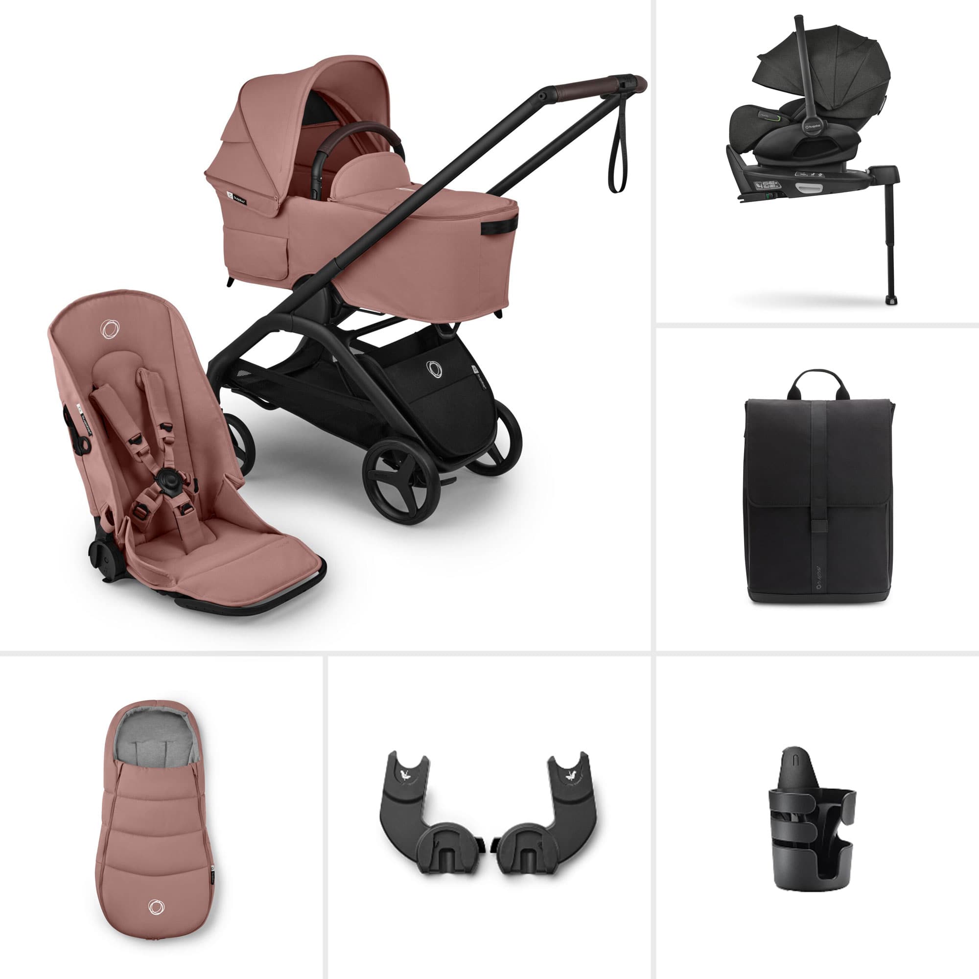 Bugaboo Dragonfly Plus Ultimate Newborn Bundle - Dusty Pink Travel Systems BUG-DFLY-PLUS-ULT-1 8717447521488