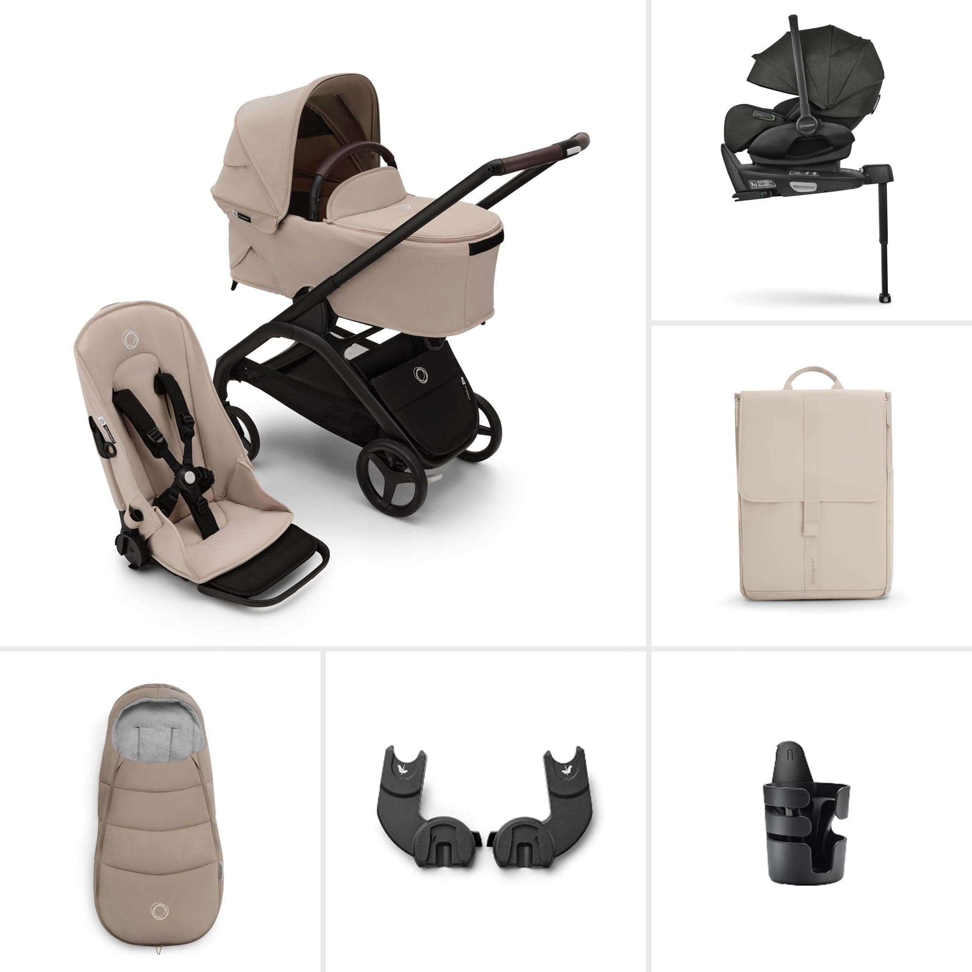 Bugaboo Dragonfly Ultimate Bundle - Black/Desert Taupe Travel Systems 13813-BLK-DES-TAU 8717447353980