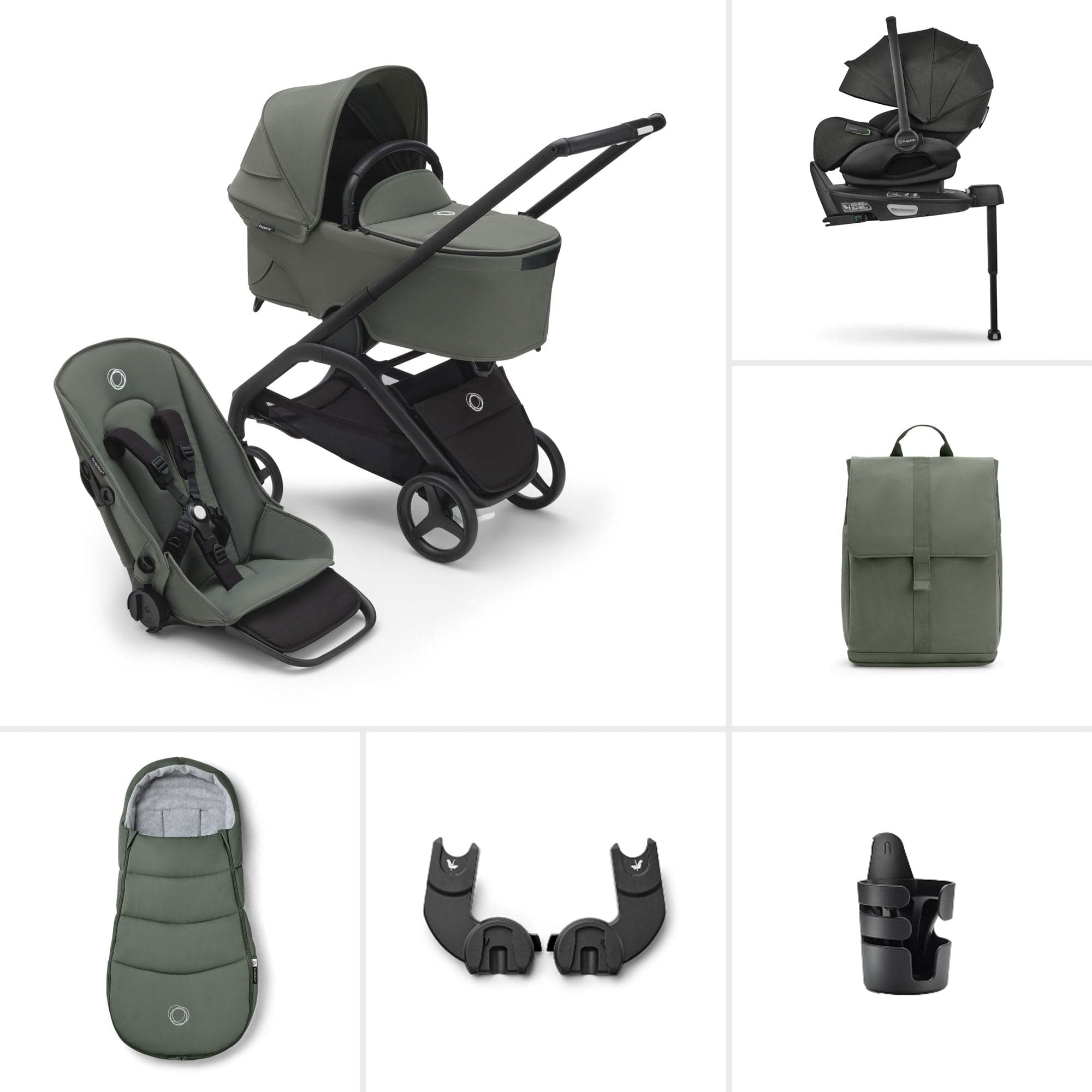 Bugaboo Dragonfly Ultimate Bundle - Black/Forest Green Travel Systems 13810-BLK-FOR-GRN 8717447581772