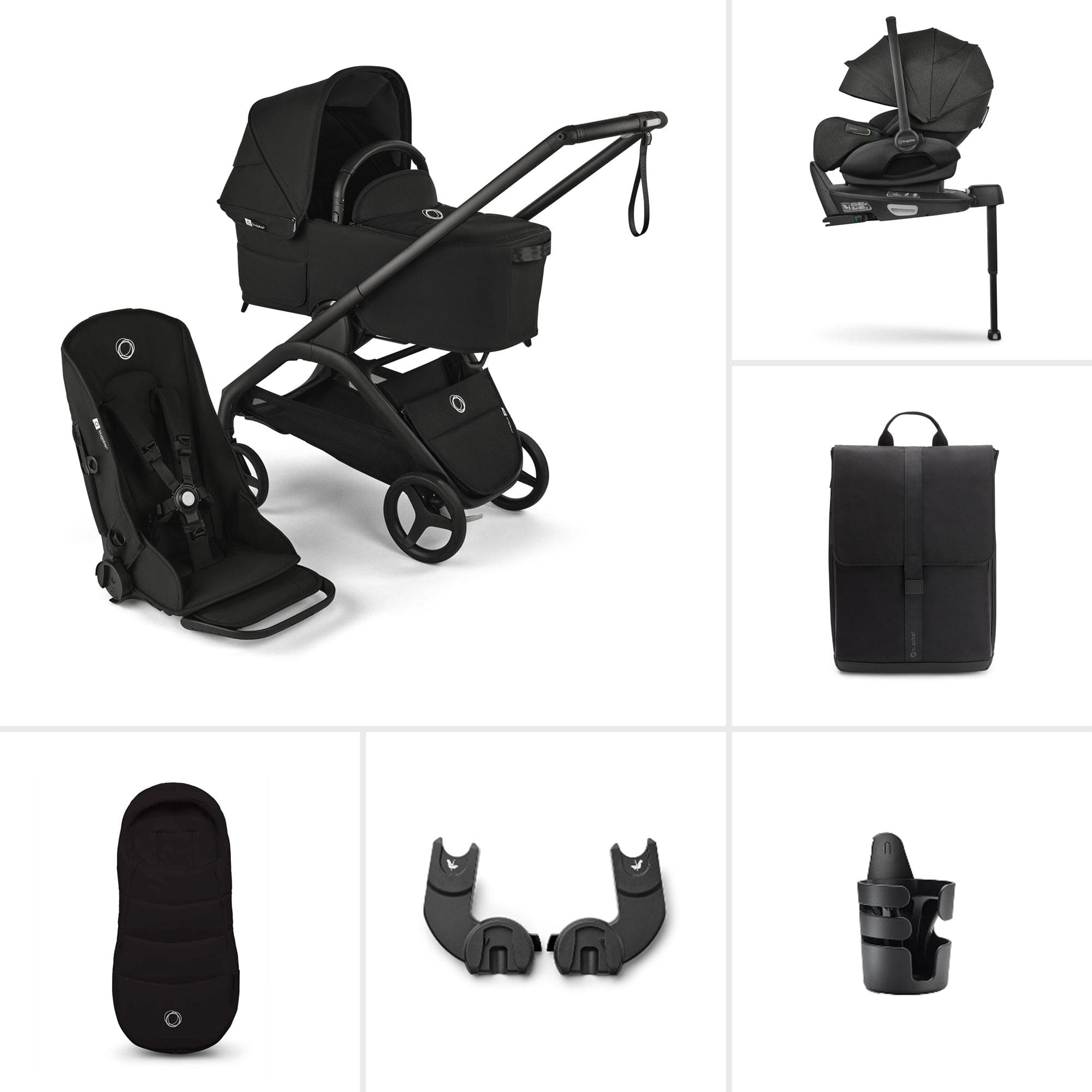 Bugaboo Dragonfly Ultimate Bundle - Black/Midnight Black Travel Systems 13809-BLK-MID-BLK 8717447448044
