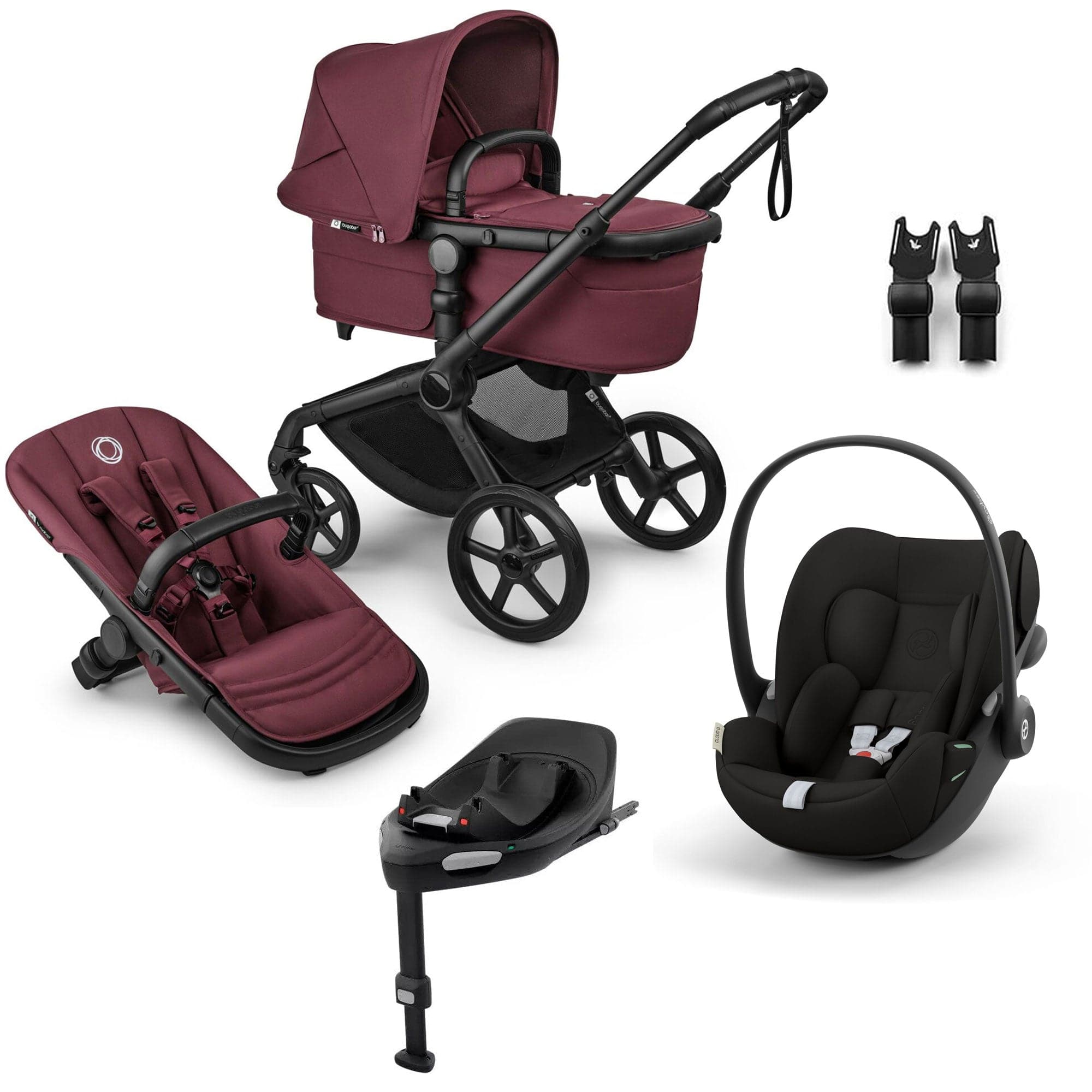 Bugaboo Fox 5 Renew Cybex Travel System in Dark Cherry Travel Systems 18836-TS-CLG-CHE 8717447650447