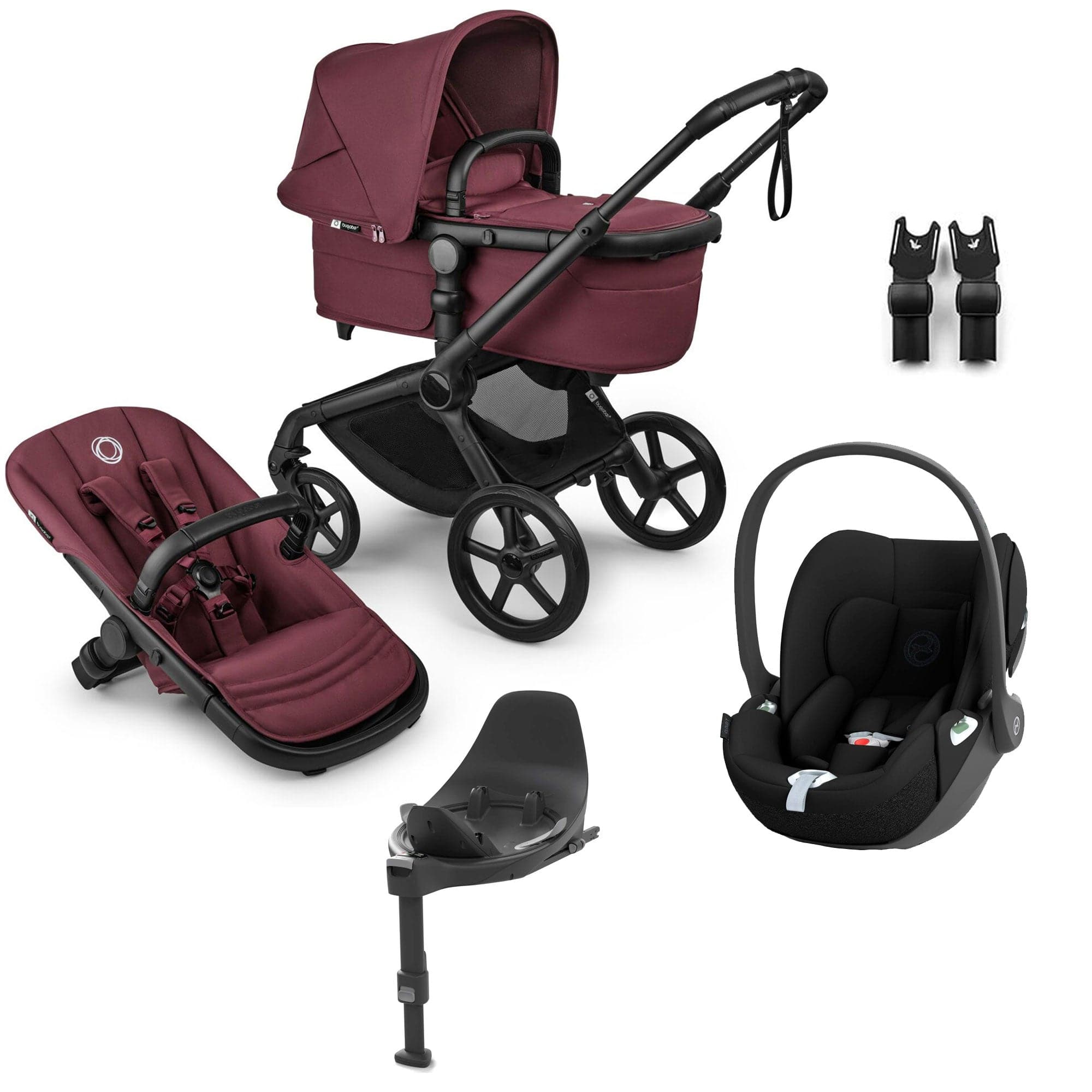 Bugaboo Fox 5 Renew Cybex Travel System in Dark Cherry Travel Systems 18842-TS-CLT-CHE 8717447650447