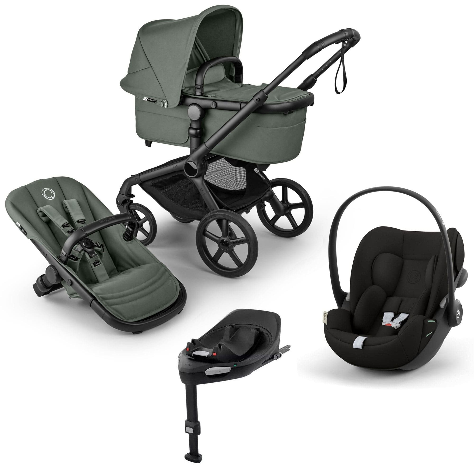 Bugaboo Fox 5 Renew Cybex Travel System in Forest Green Travel Systems 20518-TS-CLG-GRN 8717447622239