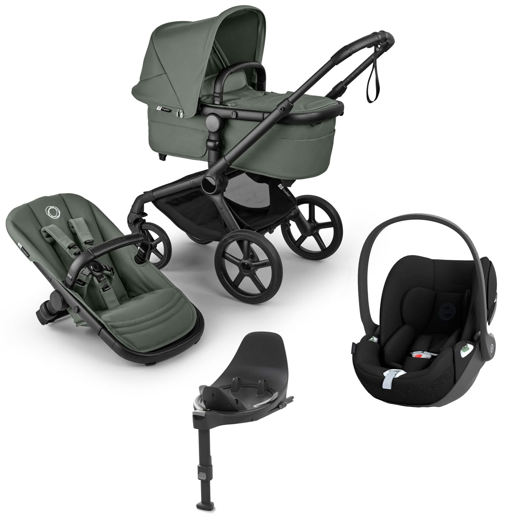 Bugaboo Fox 5 Renew Cybex Travel System in Forest Green Travel Systems 20518-TS-CLT-GRN 8717447622239