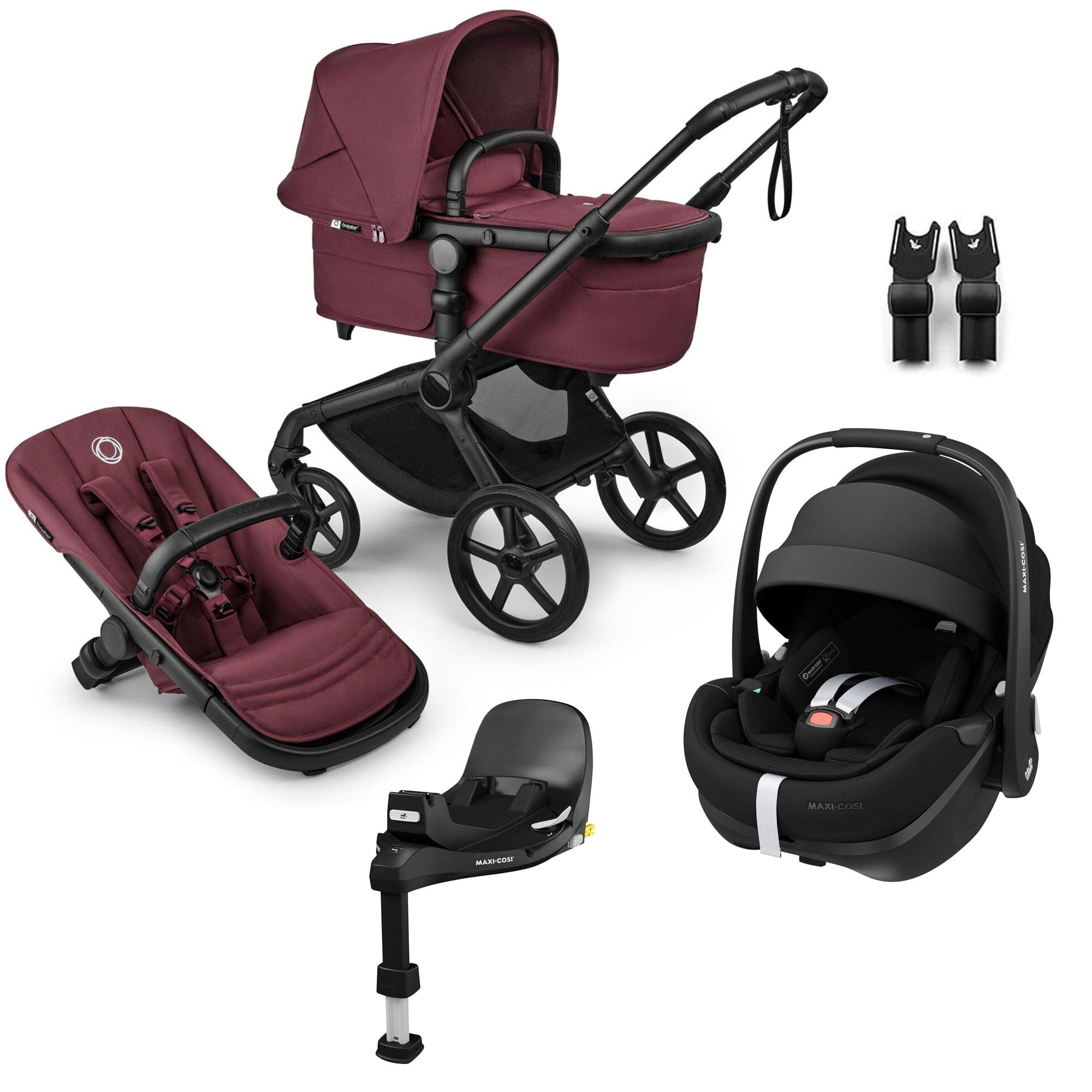 Bugaboo Fox 5 Renew Maxi-Cosi Travel System in Dark Cherry Travel Systems 18863-TS-PV2-CHE 8717447650447