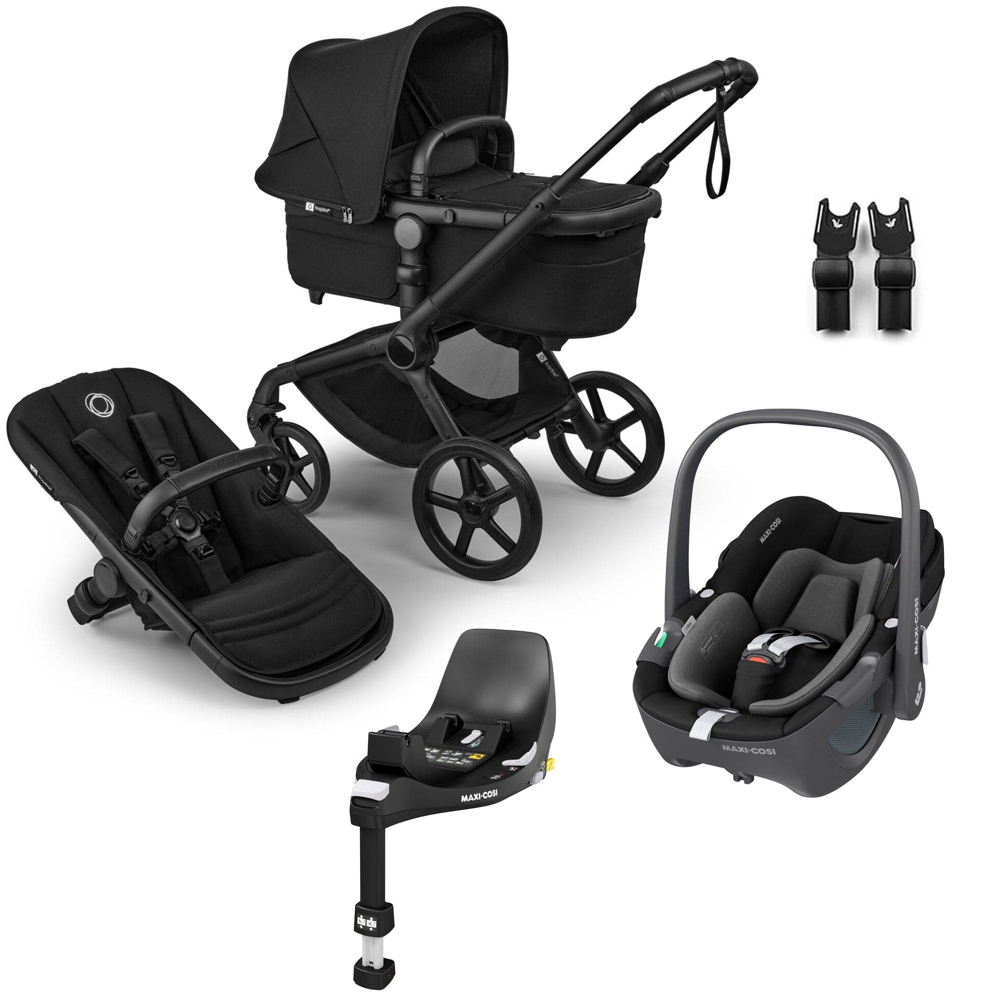 Bugaboo Fox 5 Renew Maxi-Cosi Travel System in Heritage Black Travel Systems 18848-TS-PEB-BLA 8717447385516