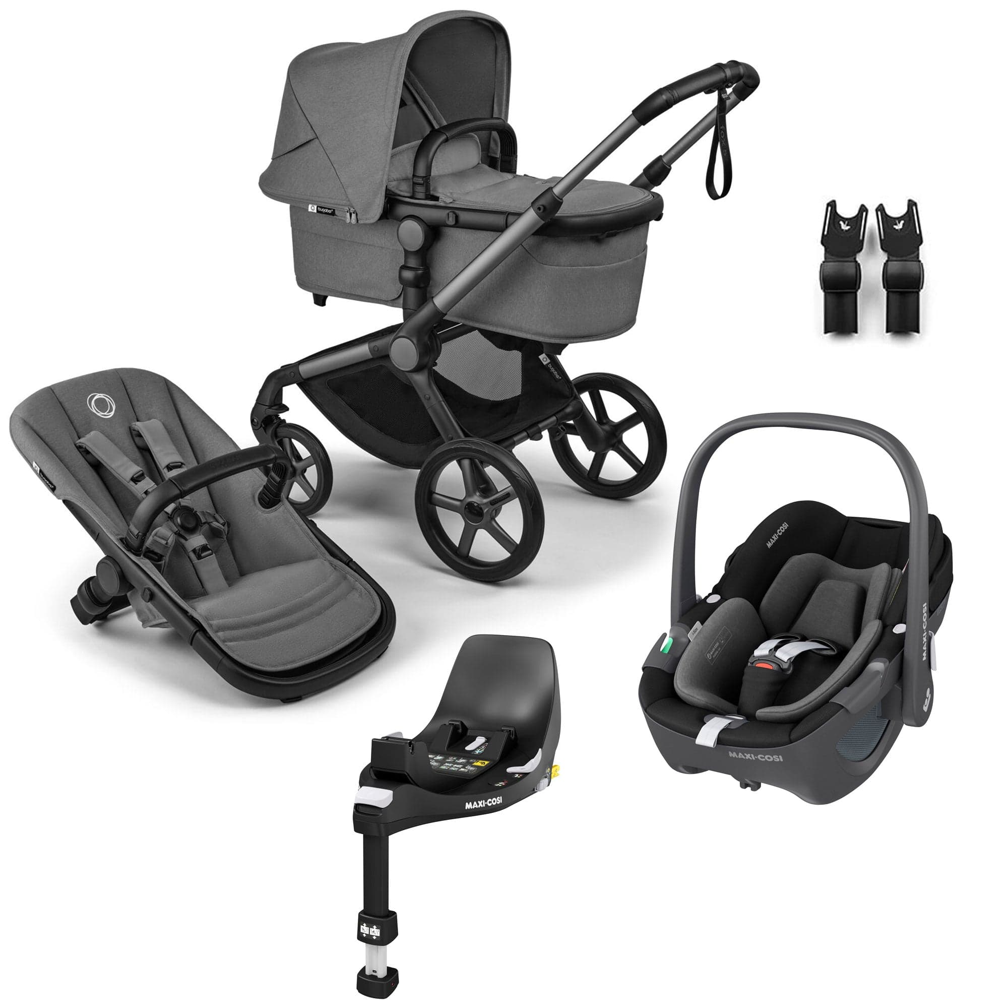 Bugaboo Fox 5 Renew Maxi-Cosi Travel System in Moon Grey Travel Systems 18859-TS-PEB-GRE 8717447391630
