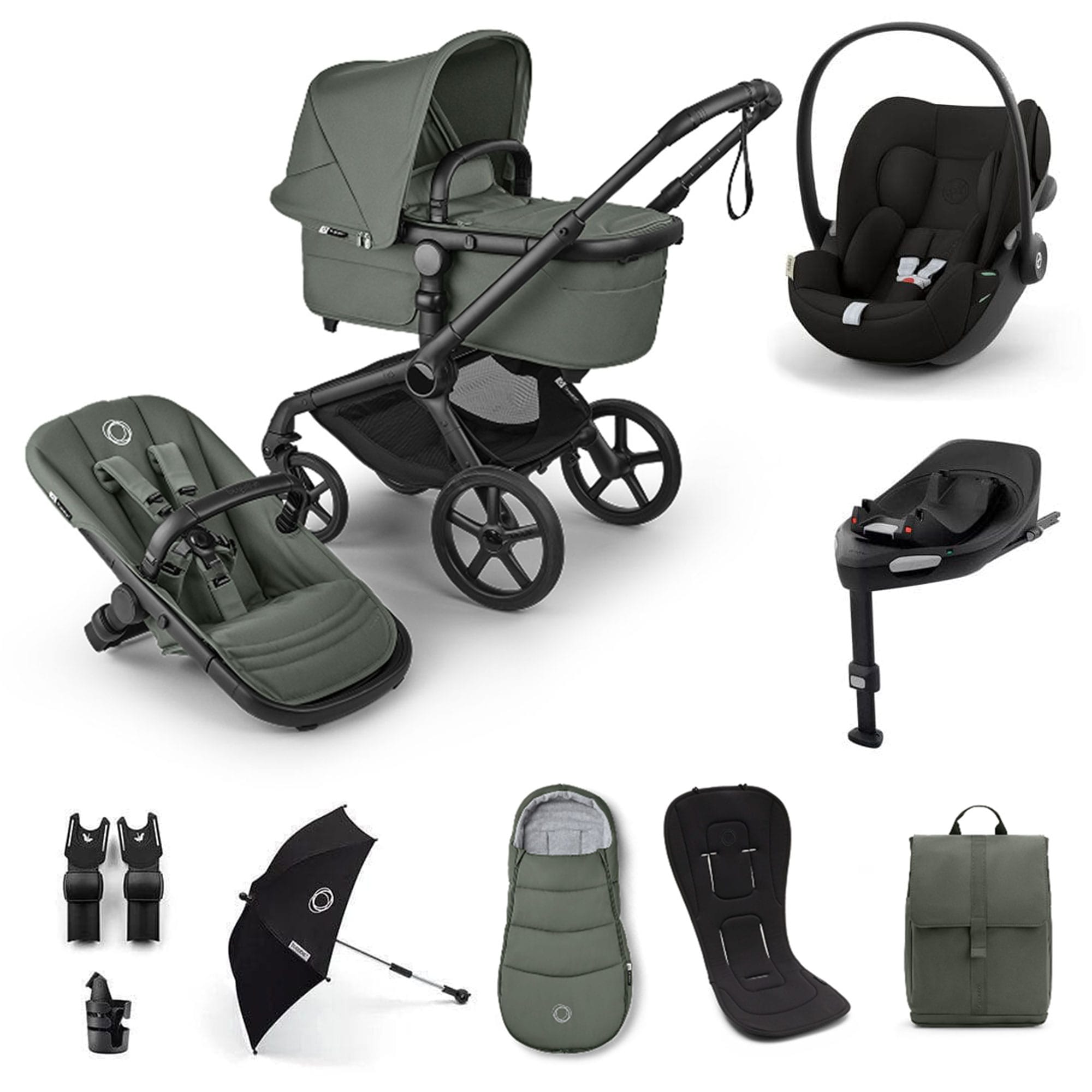 Bugaboo Fox 5 Renew Ultimate Cybex Bundle in Forest Green Travel Systems 20510-ULT-CLG-GRN 8717447622239