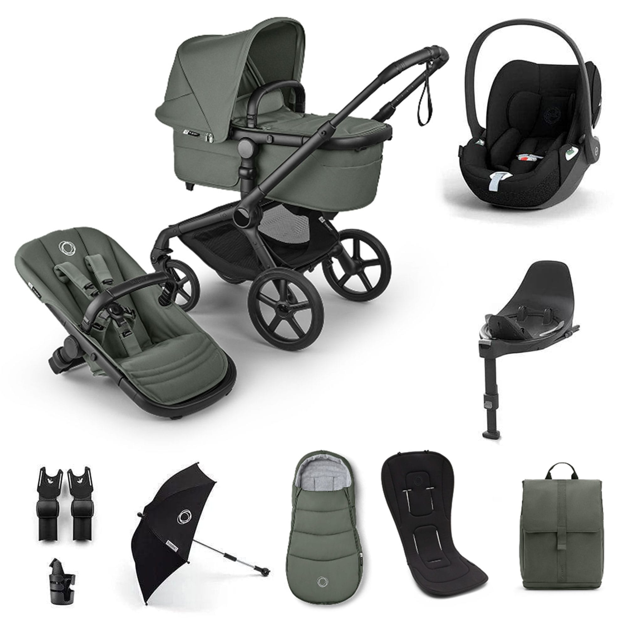 Bugaboo Fox 5 Renew Ultimate Cybex Bundle in Forest Green Travel Systems 20510-ULT-CLT-GRN 8717447622239