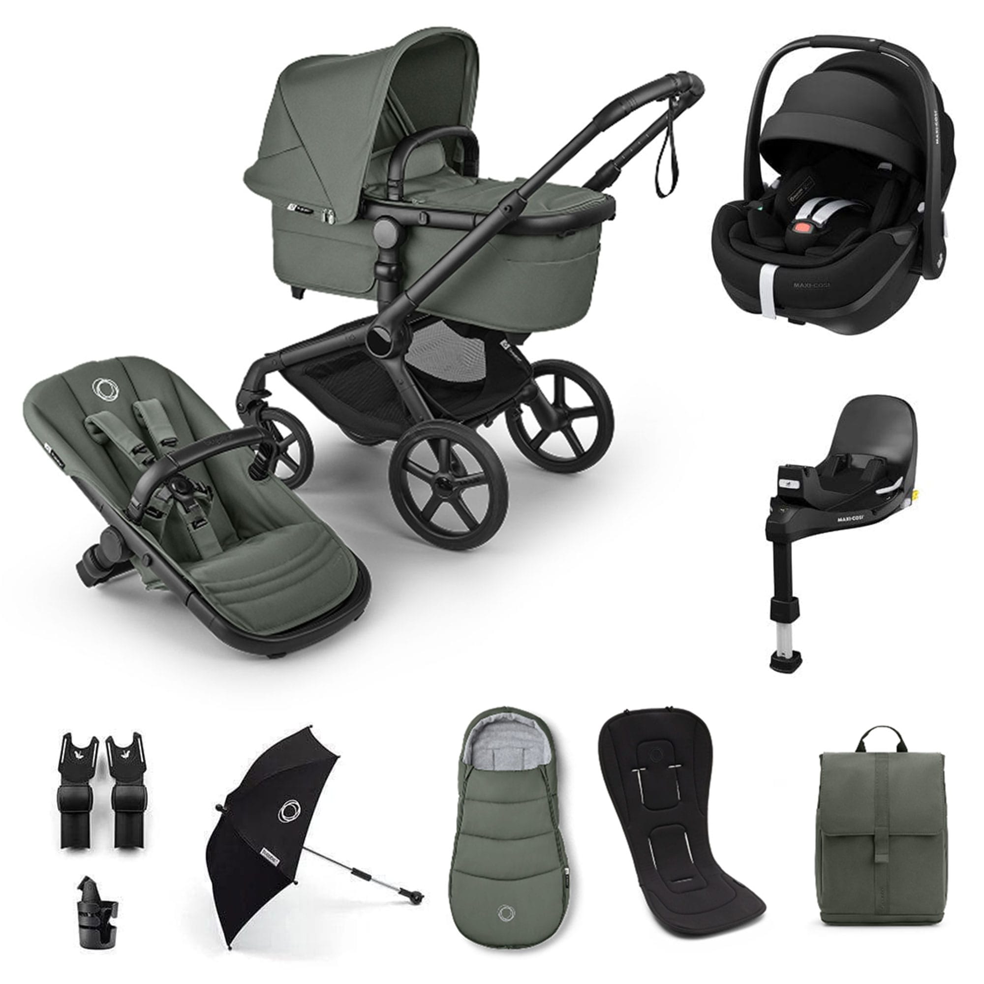 Bugaboo Fox 5 Renew Ultimate Maxi-Cosi Bundle in Forest Green Travel Systems 20510-ULT-PV2-GRN 8717447622239