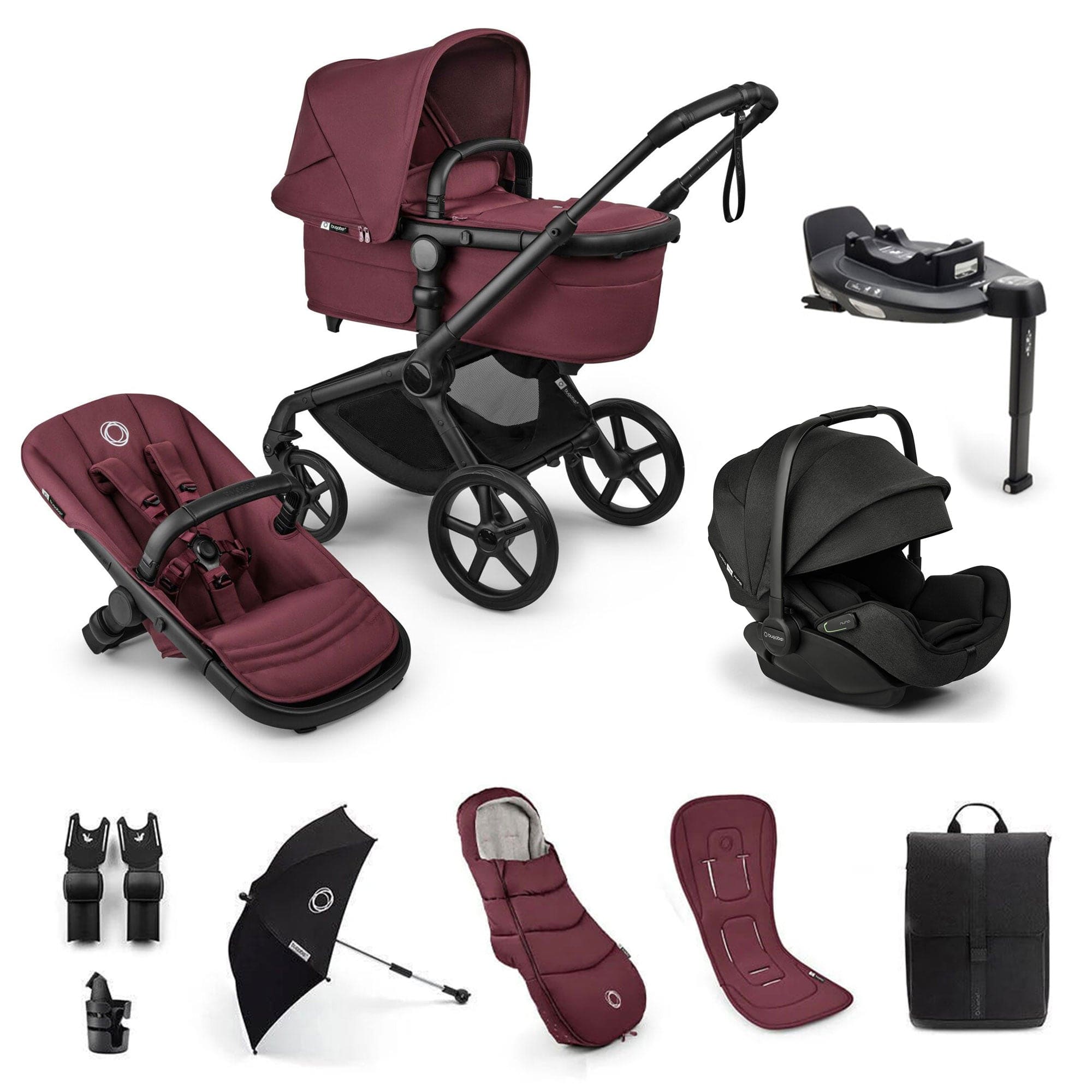 Bugaboo Fox 5 Renew Ultimate Newborn Bundle in Dark Cherry Travel Systems 18785-ULT-NEW-CHE 8717447650447
