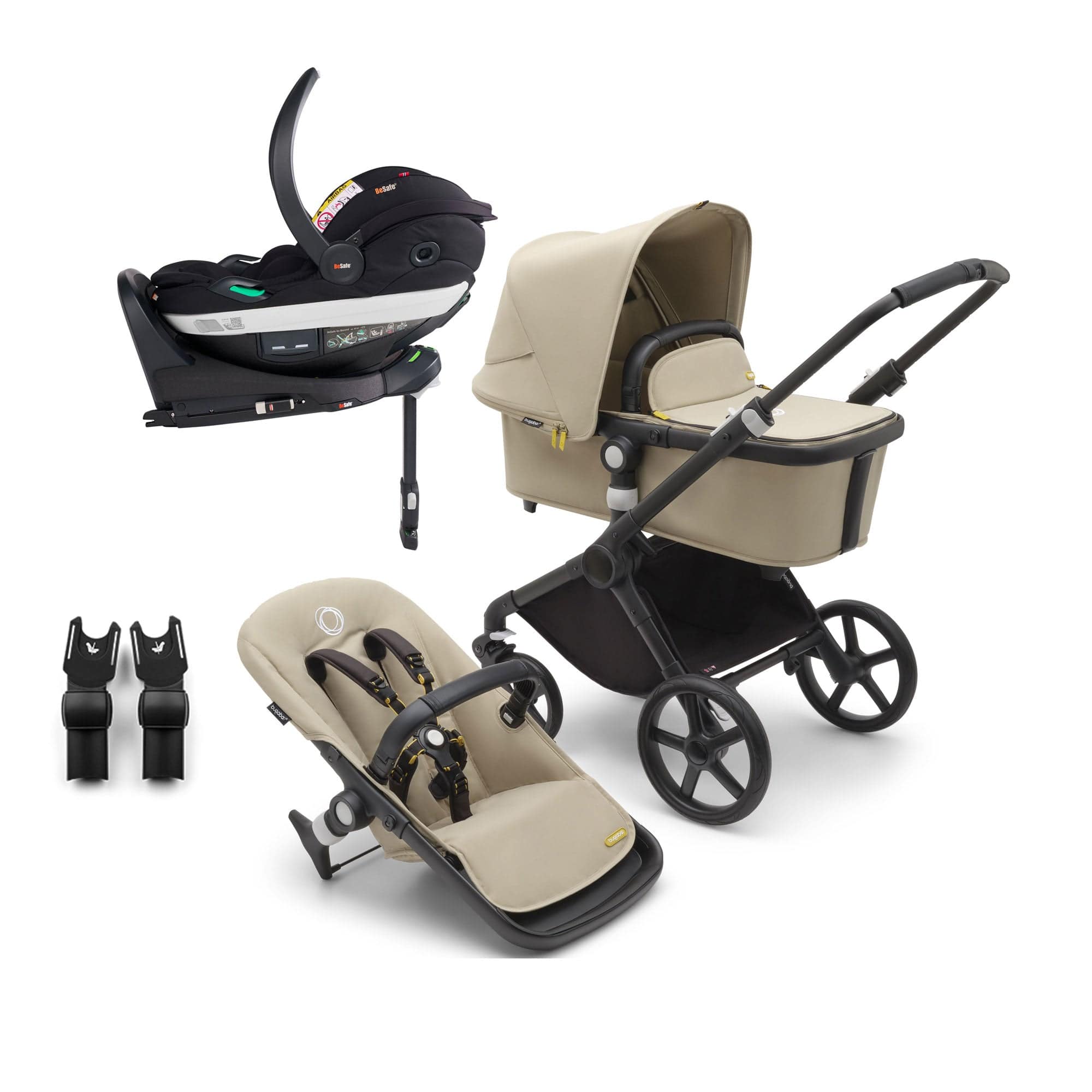 Bugaboo Fox Cub BeSafe Travel System in Black/Desert Beige Travel Systems 19992-FXCB-BEY 8717447251545