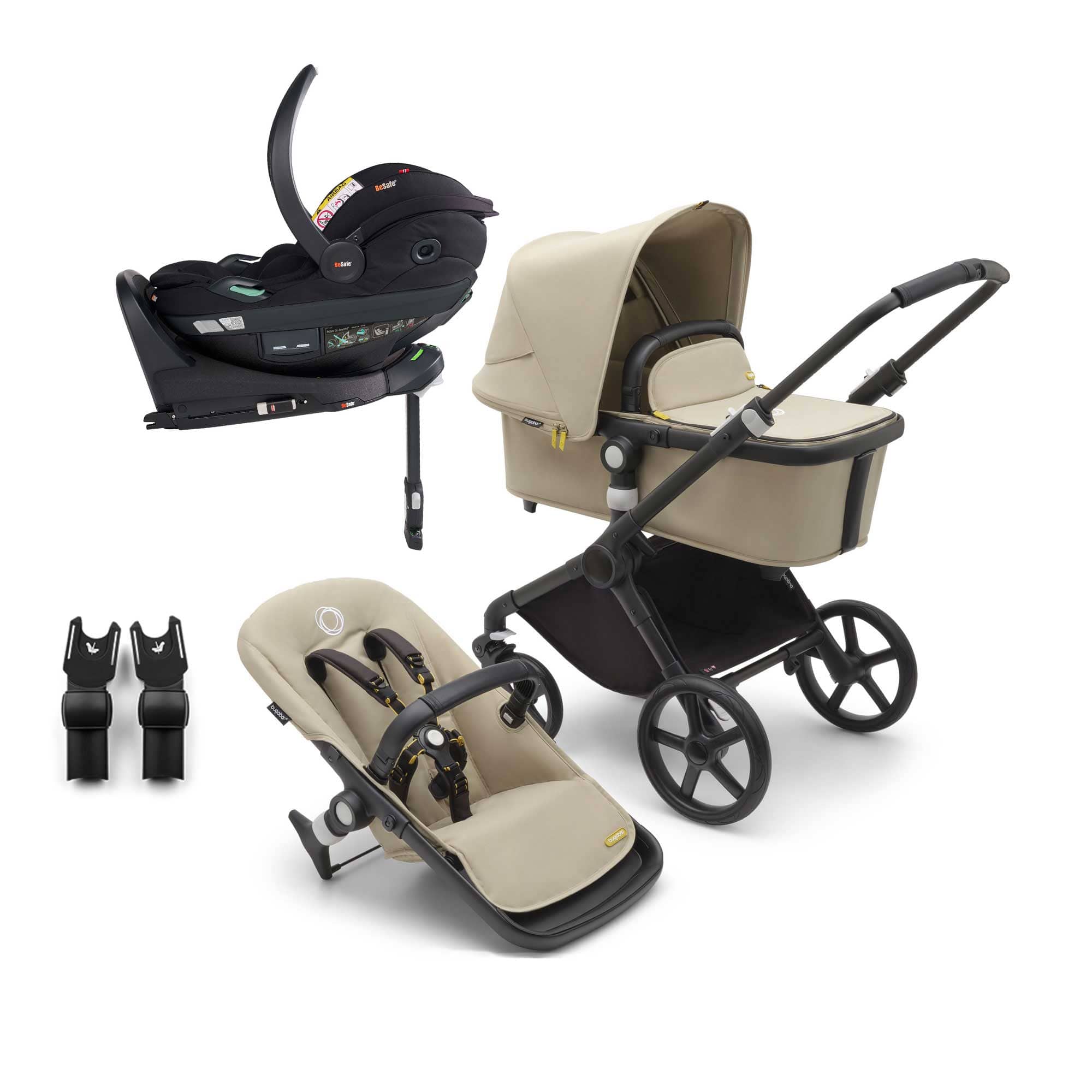 Bugaboo Fox Cub BeSafe Travel System in Black/Desert Beige Travel Systems 19992-FXCB-BEY 8717447251545