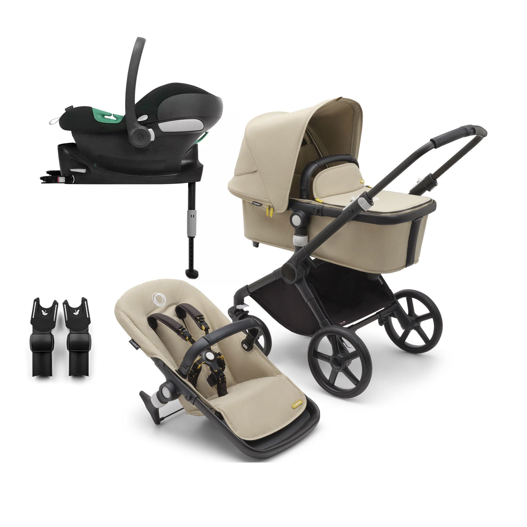 Bugaboo Fox Cub Cybex Travel System in Black/Desert Beige Travel Systems 19983-FXCB-ATN 8717447251545