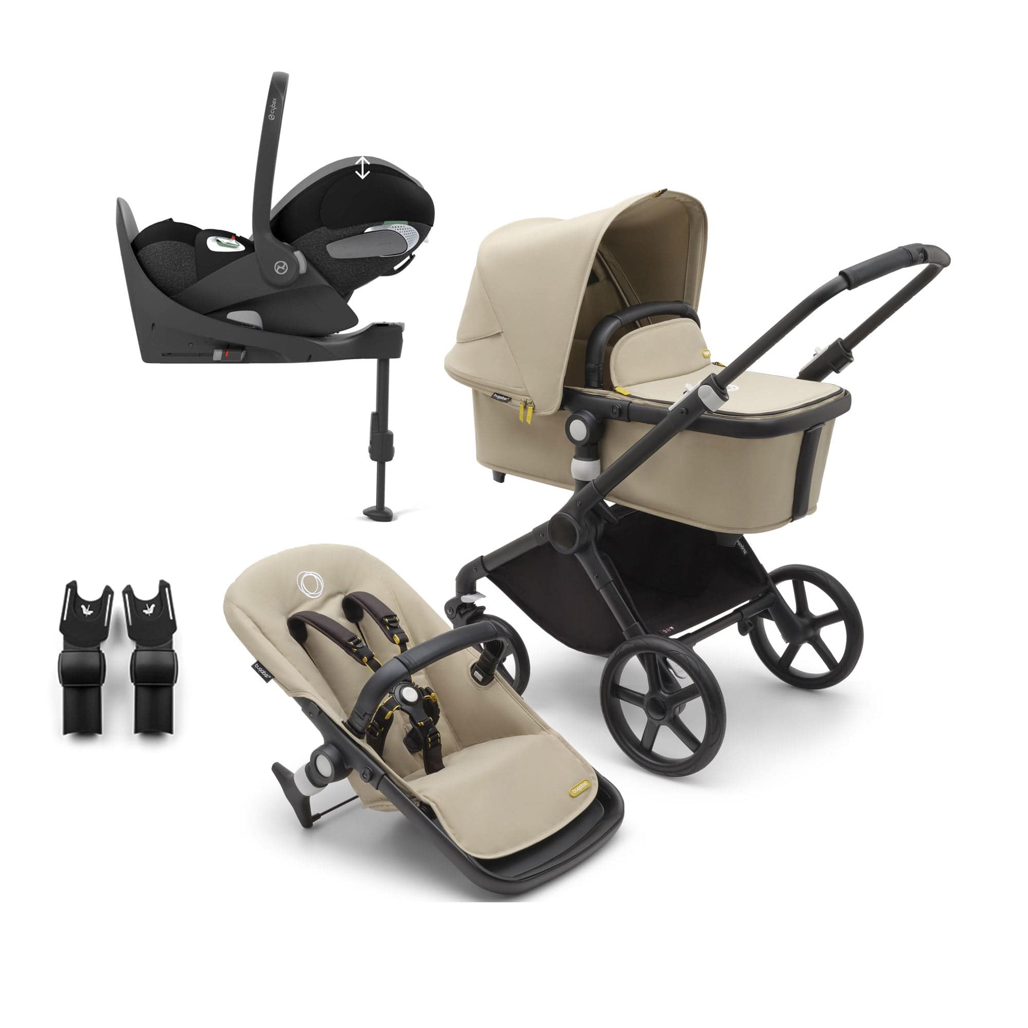 Bugaboo Fox Cub Cybex Travel System in Black/Desert Beige Travel Systems 19983-FXCB-CLT 8717447251545