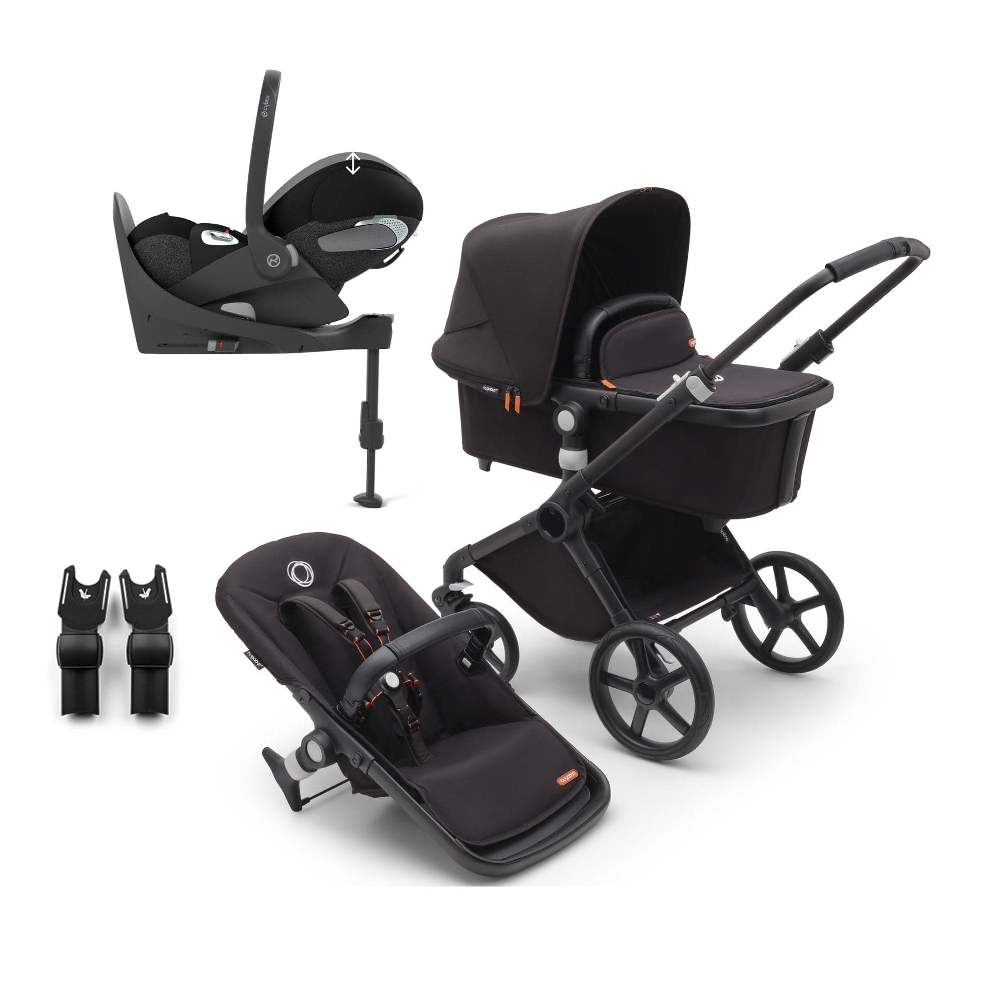 Bugaboo Fox Cub Cybex Travel System in Black/Midnight Black Travel Systems