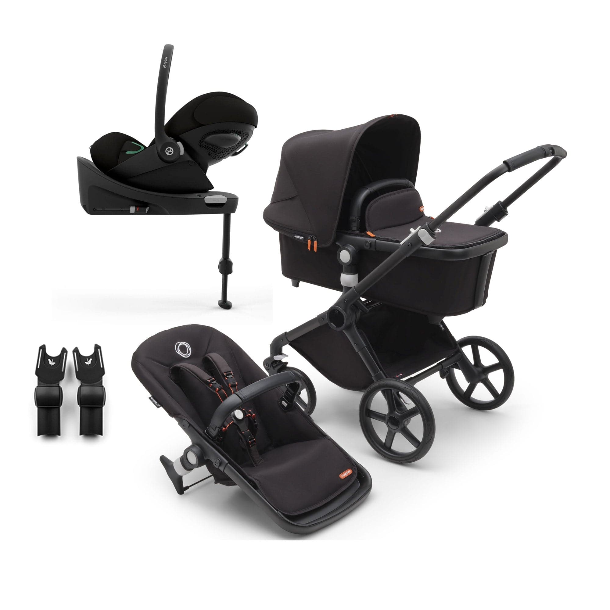 Bugaboo Fox Cub Cybex Travel System in Black/Midnight Black Travel Systems