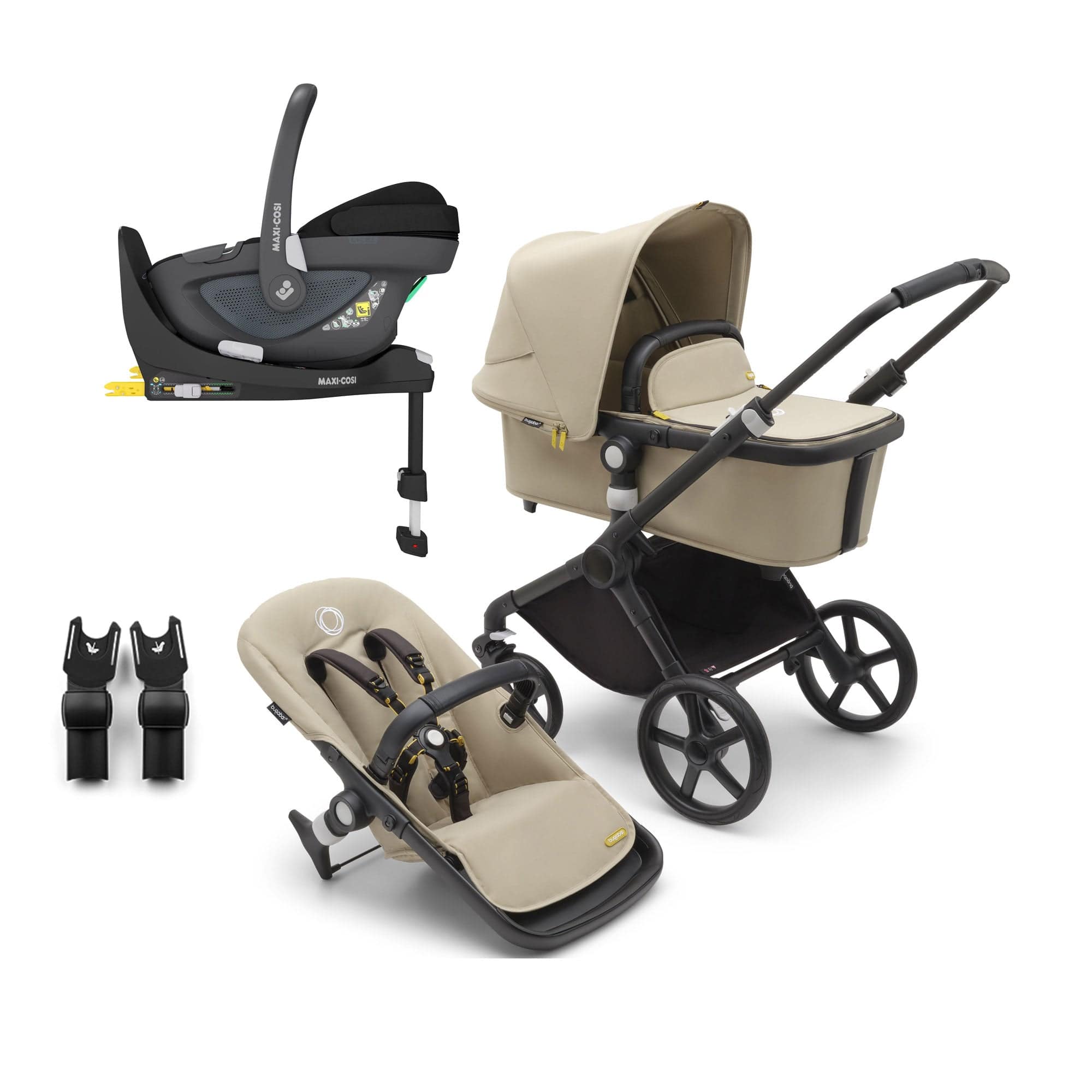Bugaboo Fox Cub Maxi-Cosi Travel System in Black/Desert Beige Travel Systems 19968-FXCB-PEB 8717447251545