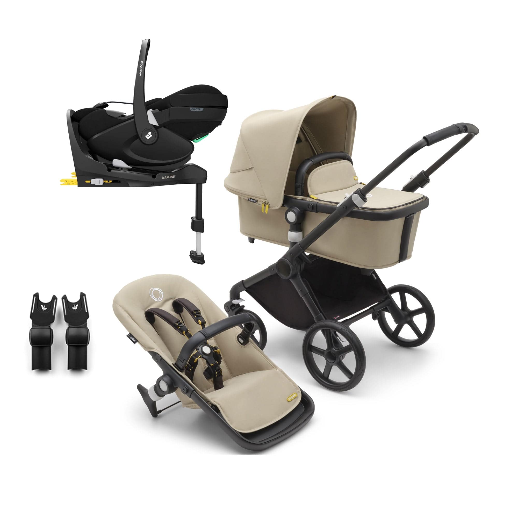 Bugaboo Fox Cub Maxi-Cosi Travel System in Black/Desert Beige Travel Systems 19968-FXCB-PV2 8717447251545