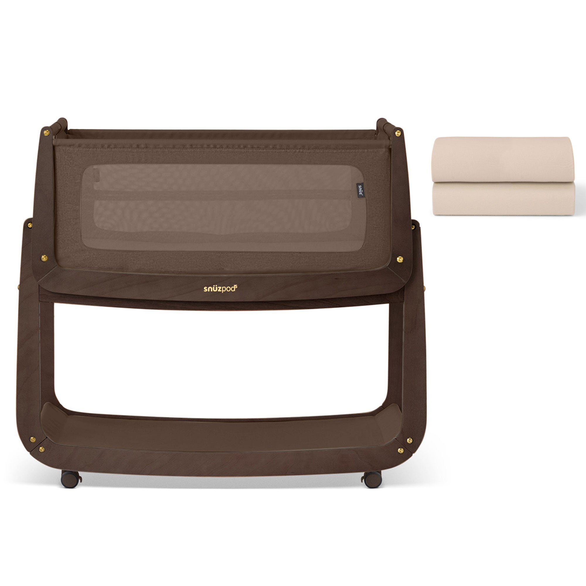 SnuzPod 5 Bedside Crib in Chocolate