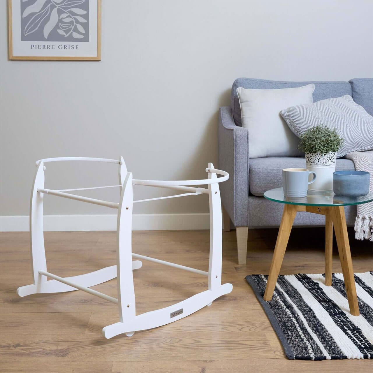 Clair de Lune Deluxe Rocking Moses Stand White Moses Baskets & Stands CL4281W 5033775149907