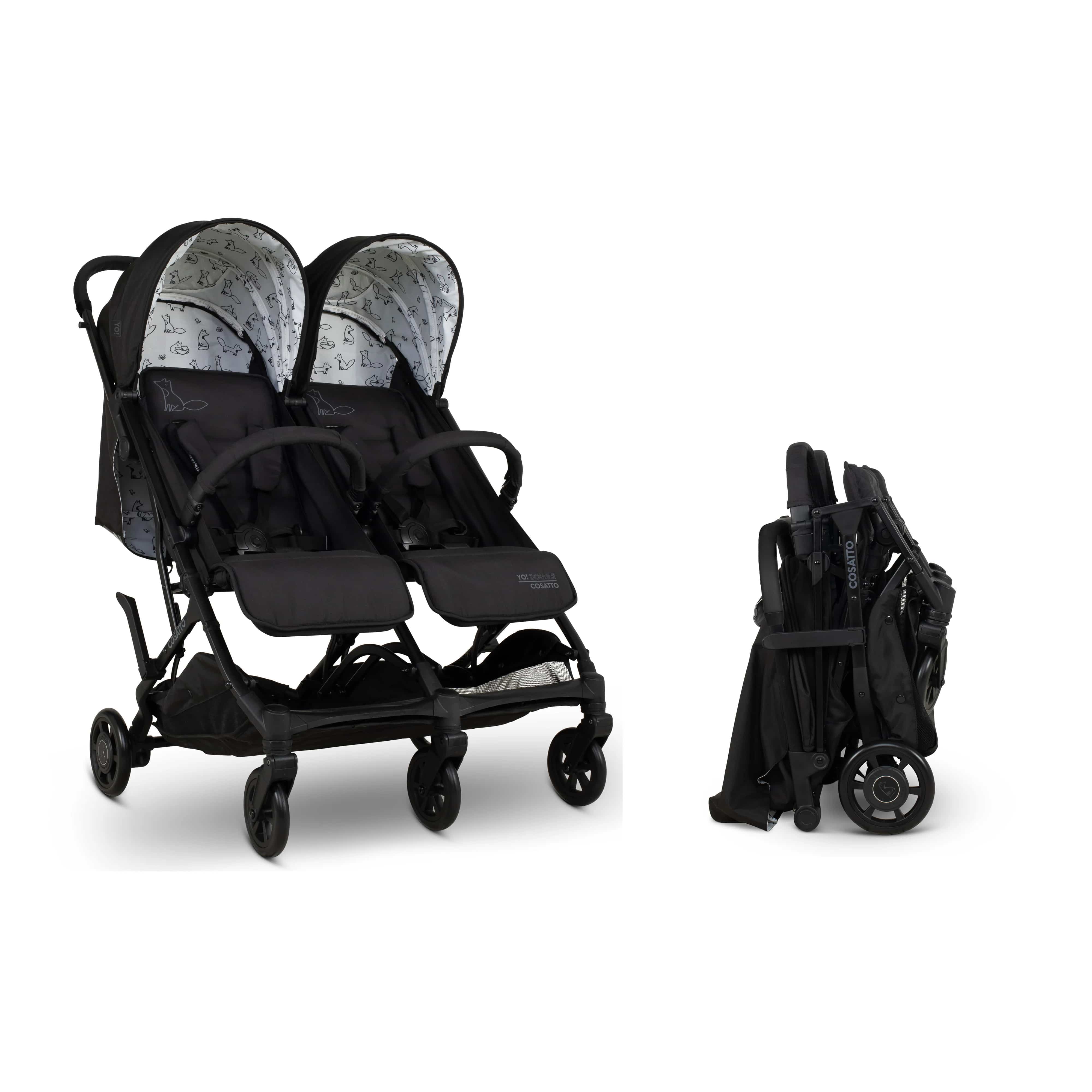 Cosatto Yo! Double Stroller Foxed Double & Twin Prams CT6024 5021645074596
