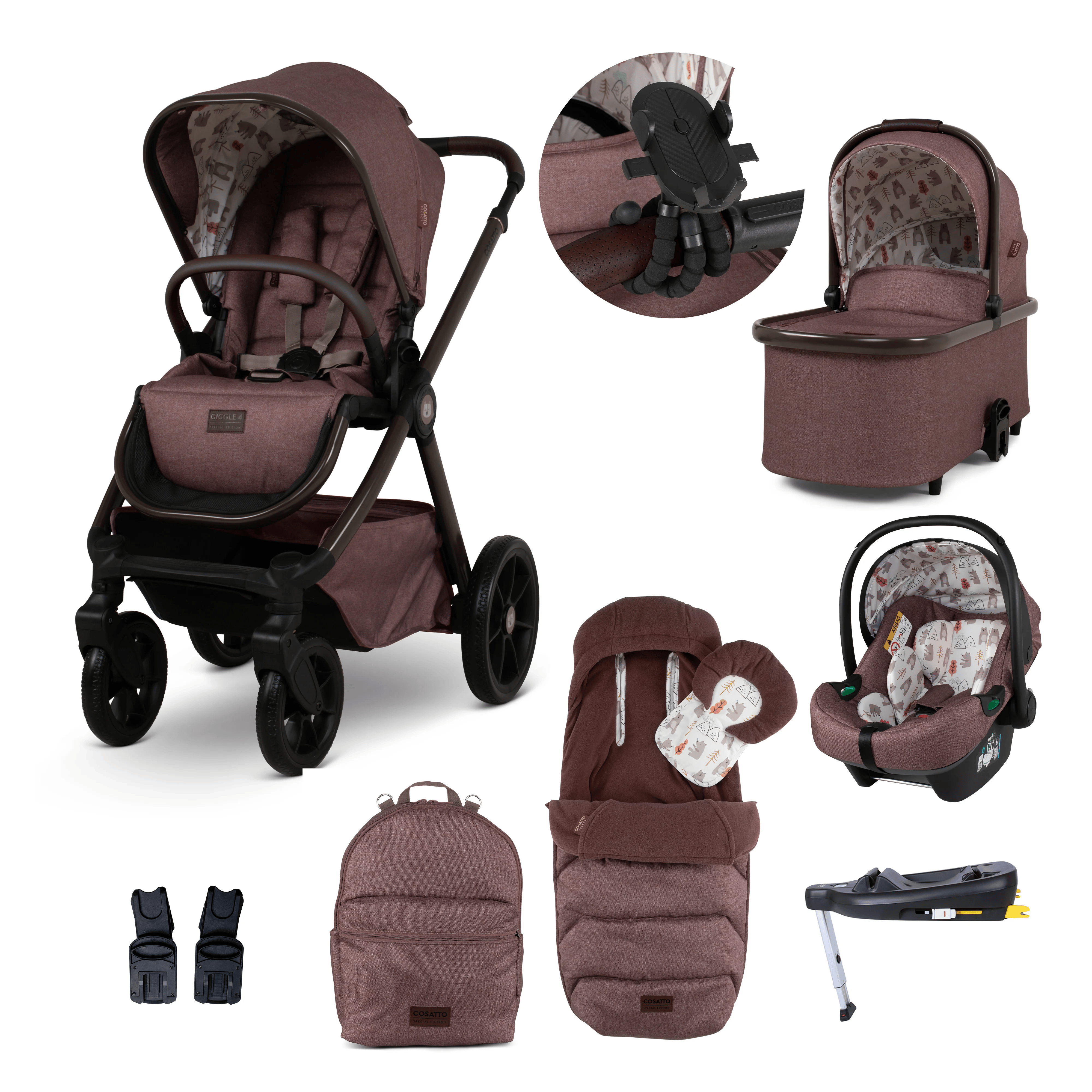 Cosatto Giggle 4 Everything Bundle - Special Edition Bear Hug Travel Systems CT6105 5021645075401