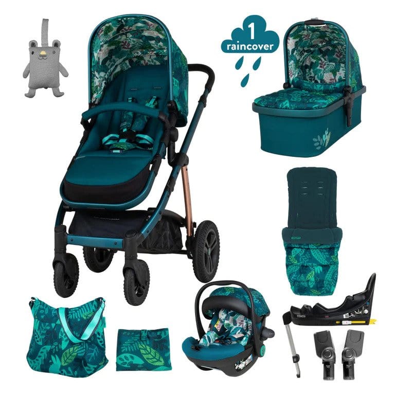 Cosatto Wow 2 All Stage Everything Bundle in Midnight Jungle Travel Systems CT5655