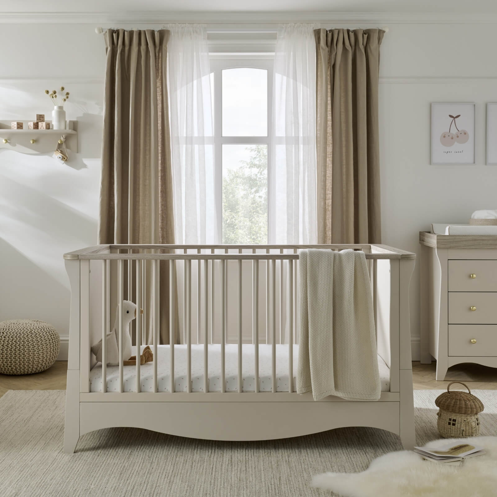 CuddleCo Clara Cot Bed in Cashmere Cot Beds