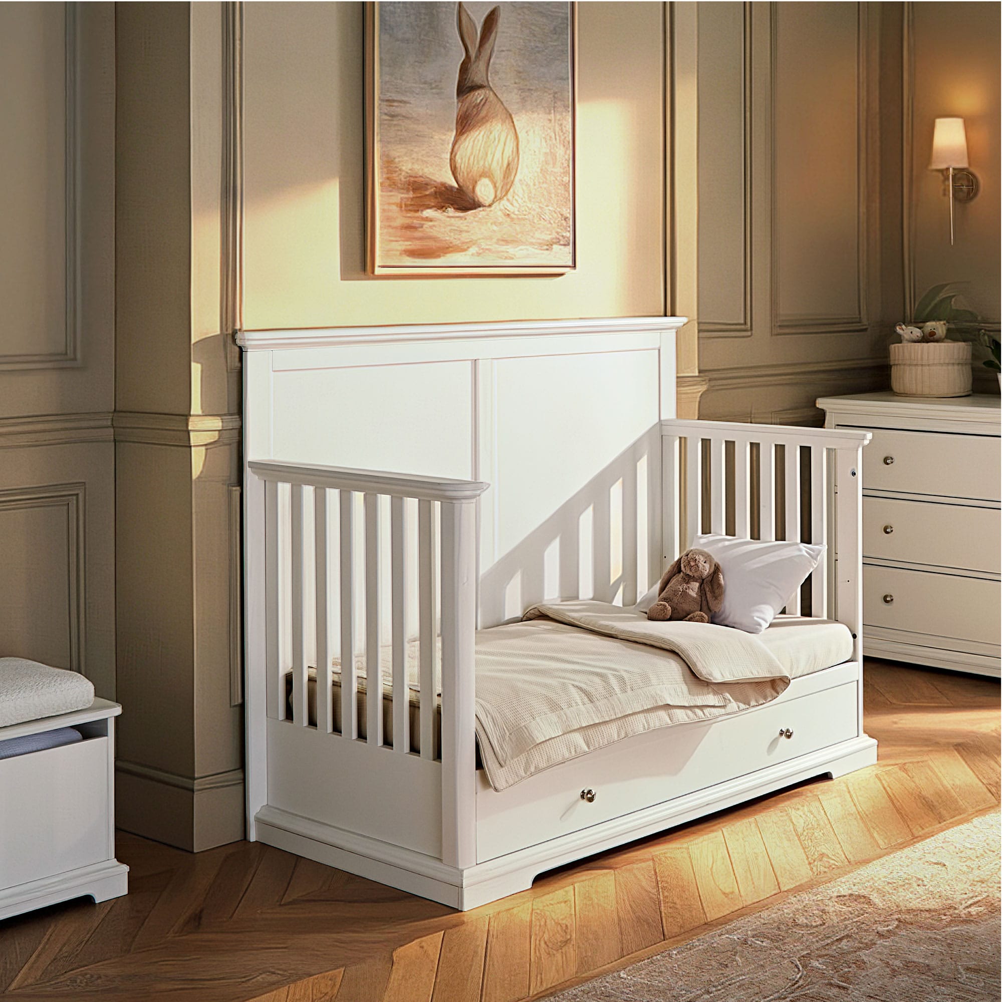 CuddleCo Beaumont Grande Cotbed in White Cribs