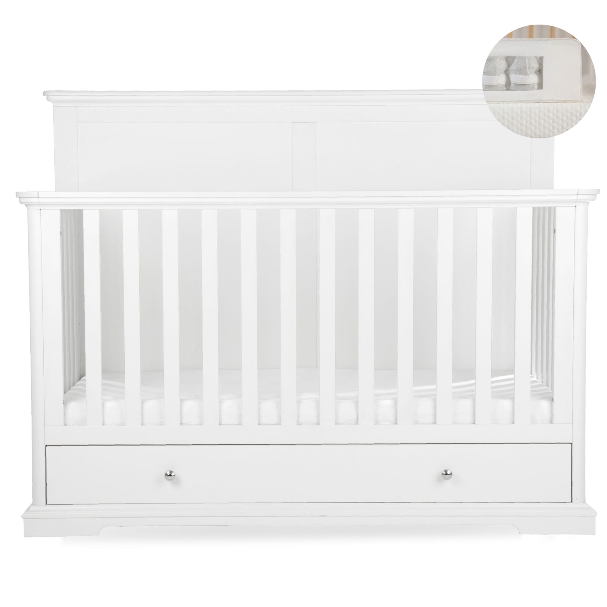 CuddleCo Beaumont Grande Cotbed in White Cribs FRN/CUD/155029/PS 5060971155029