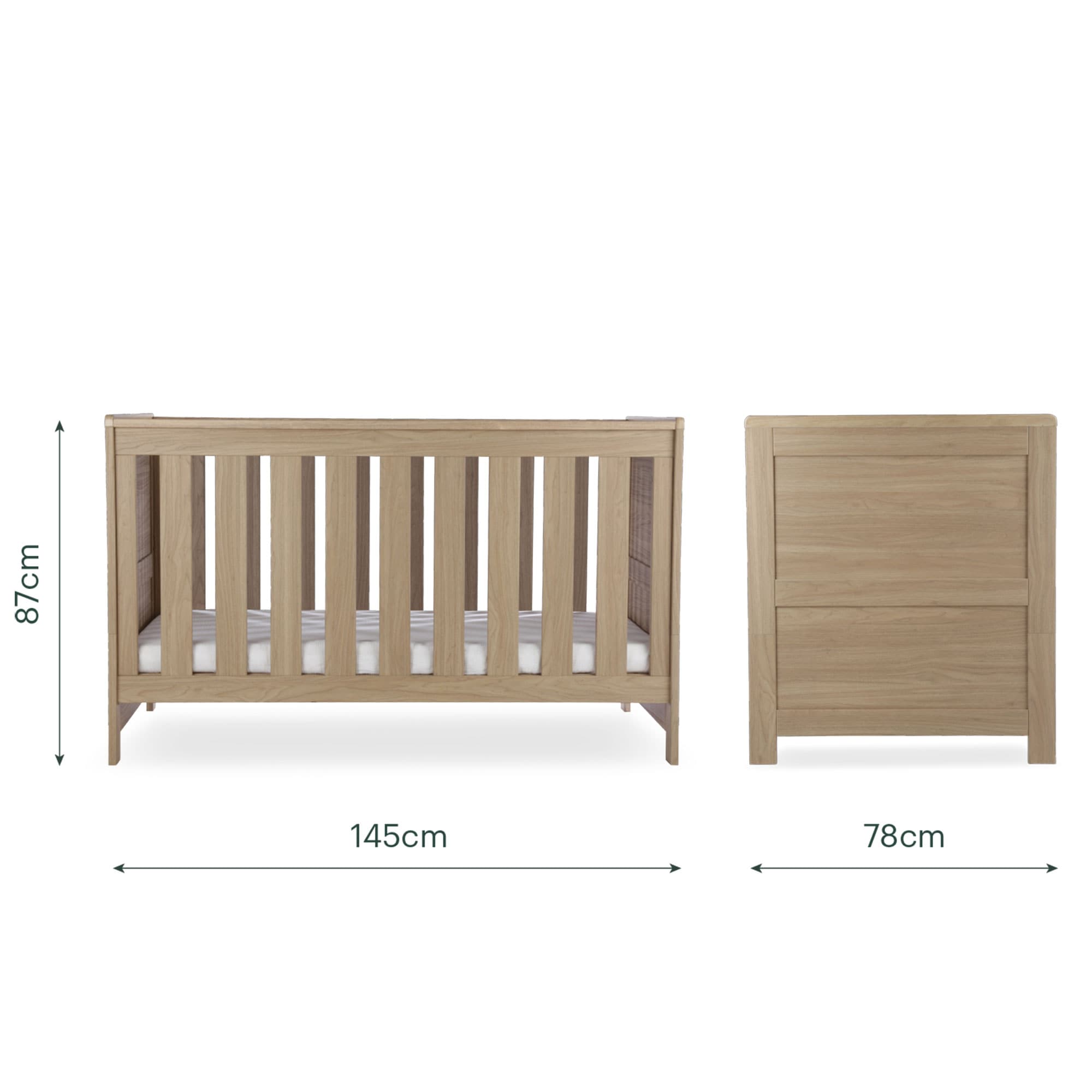 CuddleCo Burford Cotbed in Oak Cribs