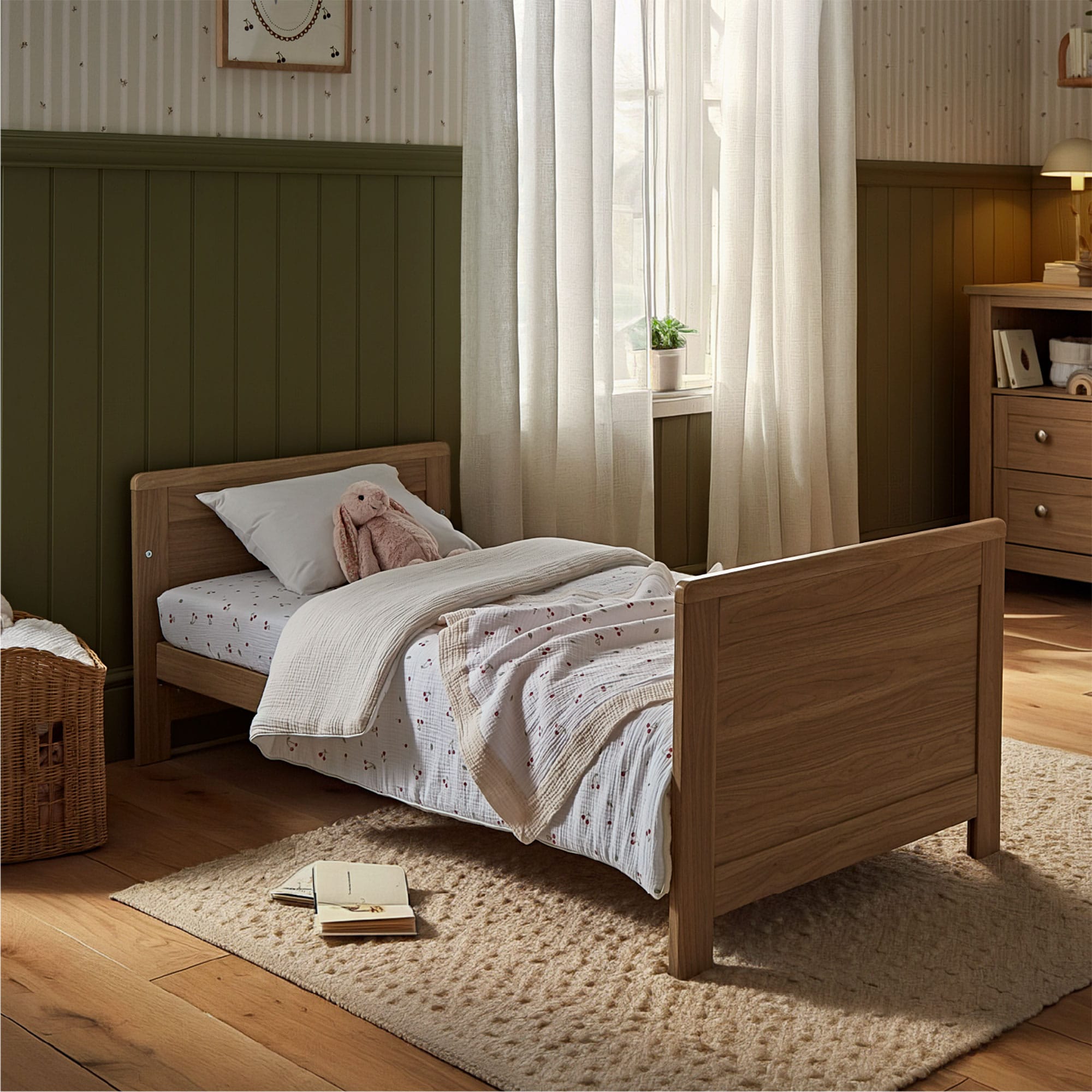 CuddleCo Burford Cotbed in Oak Cribs