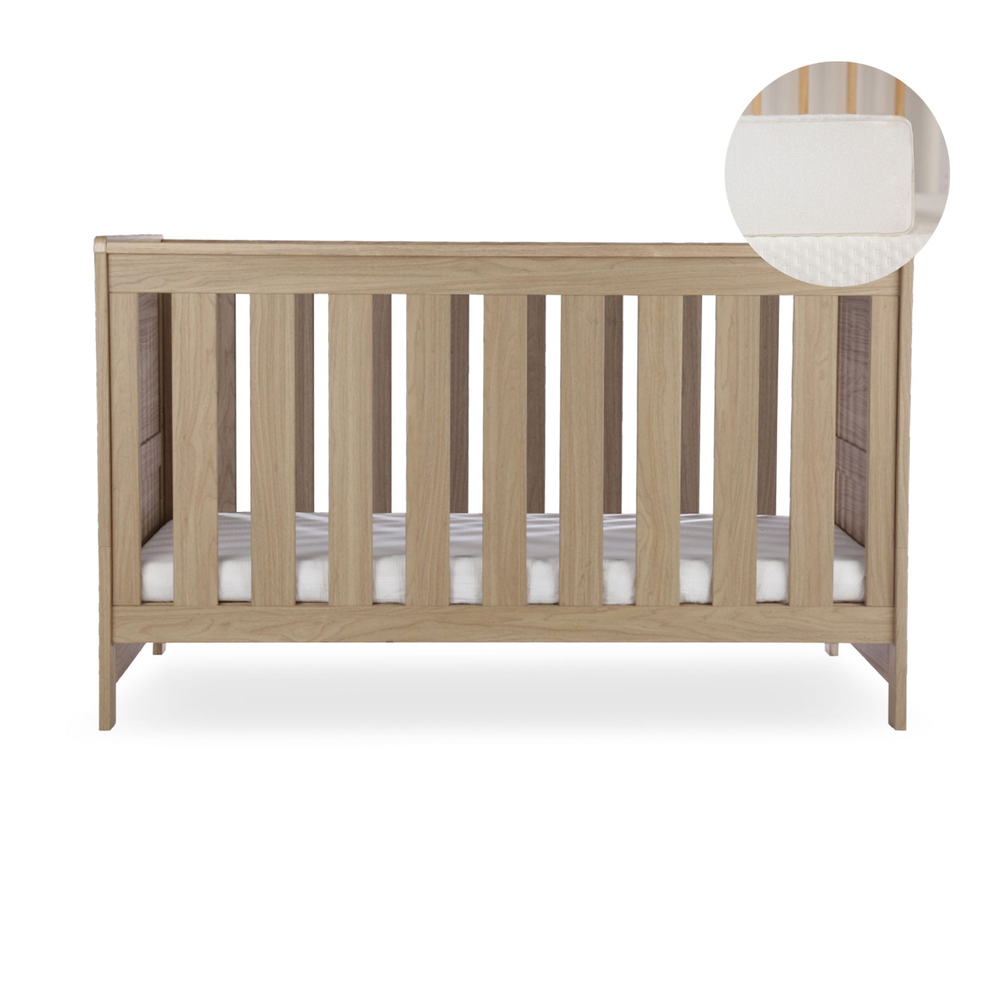 CuddleCo Burford Cotbed in Oak Cribs FRN/CUD/155609/FM 5060971155609