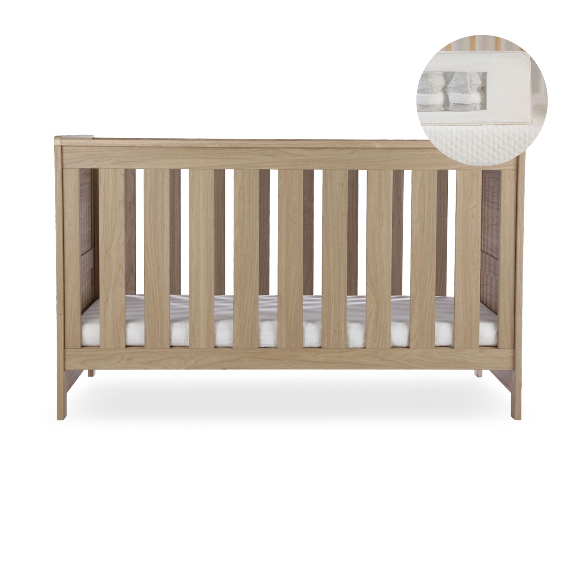 CuddleCo Burford Cotbed in Oak Cribs FRN/CUD/155609/PS 5060971155609