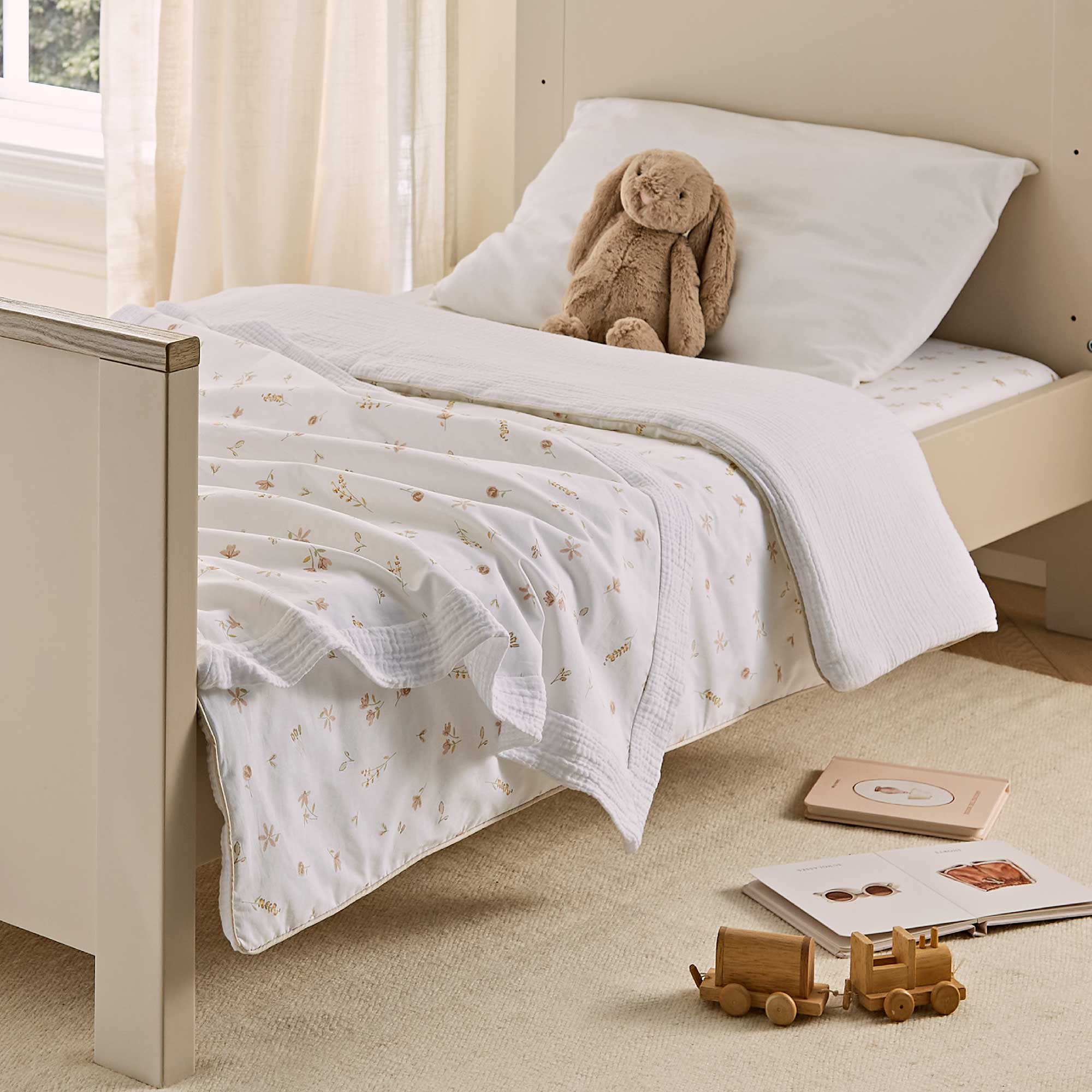 CuddleCo 4pc Cot Bed Bedding Set in Cashmere Meadow nursery bedding sets BED/CUD/154480