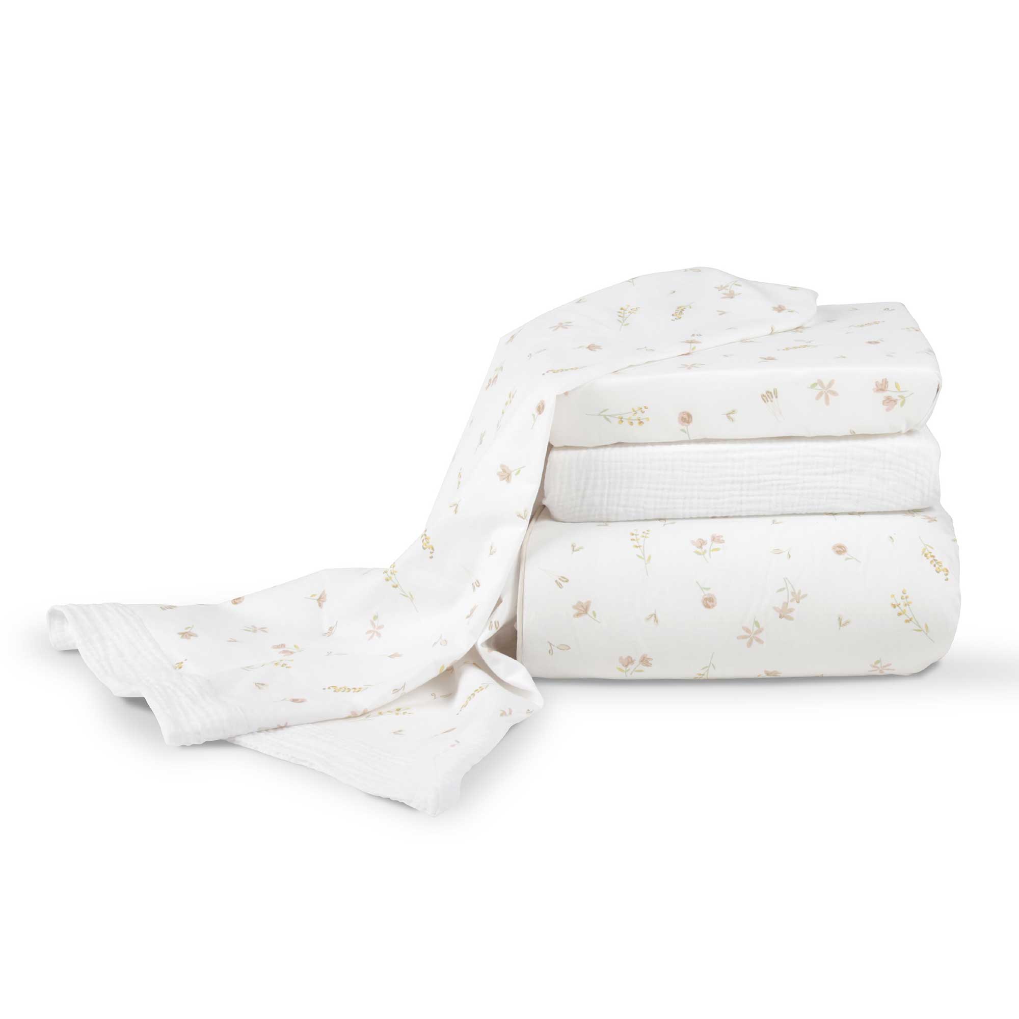 CuddleCo 4pc Cot Bed Bedding Set in Cashmere Meadow nursery bedding sets BED/CUD/154480
