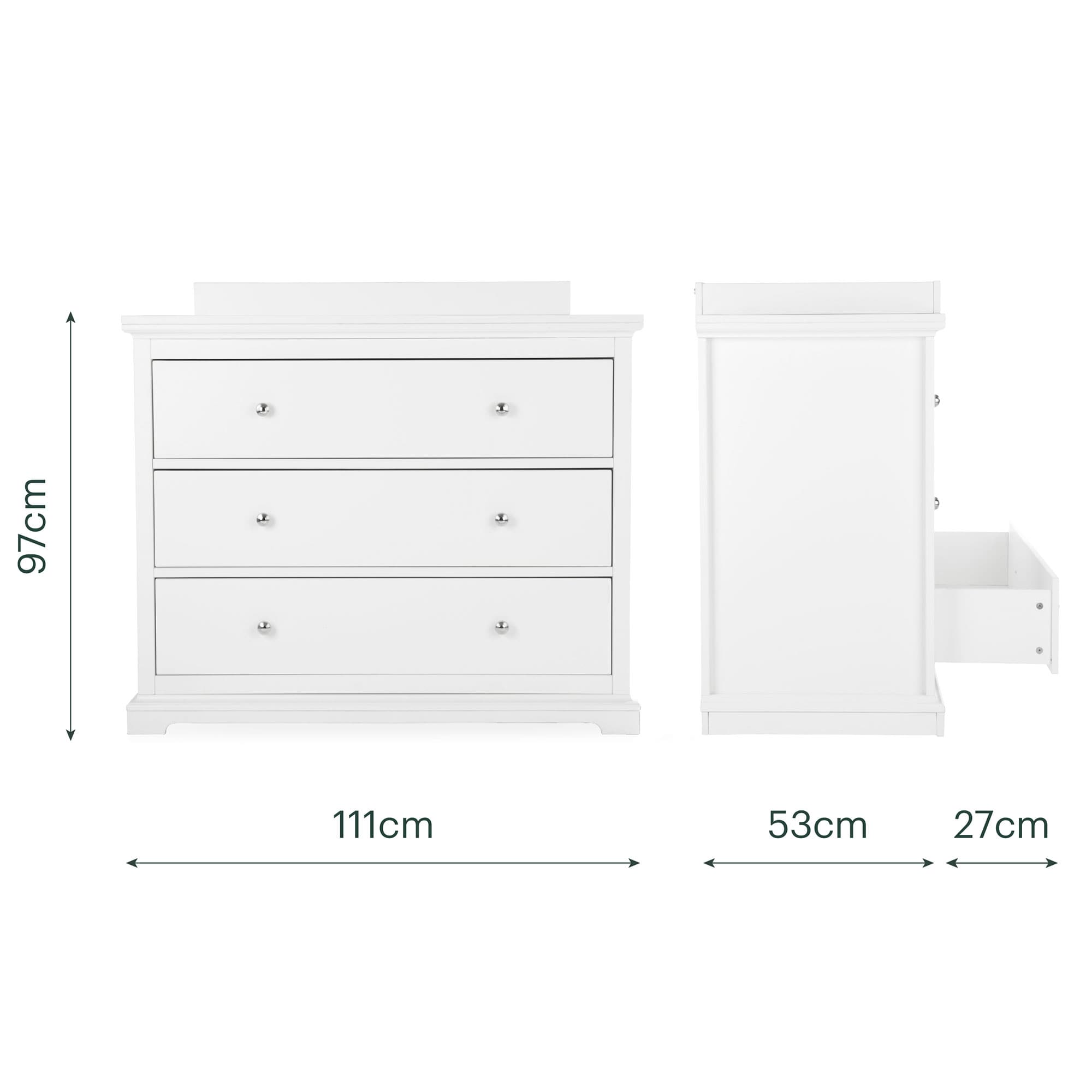CuddleCo Beaumont 2 Piece Nursery Room Set with Grande Cotbed in White Nursery Room Sets