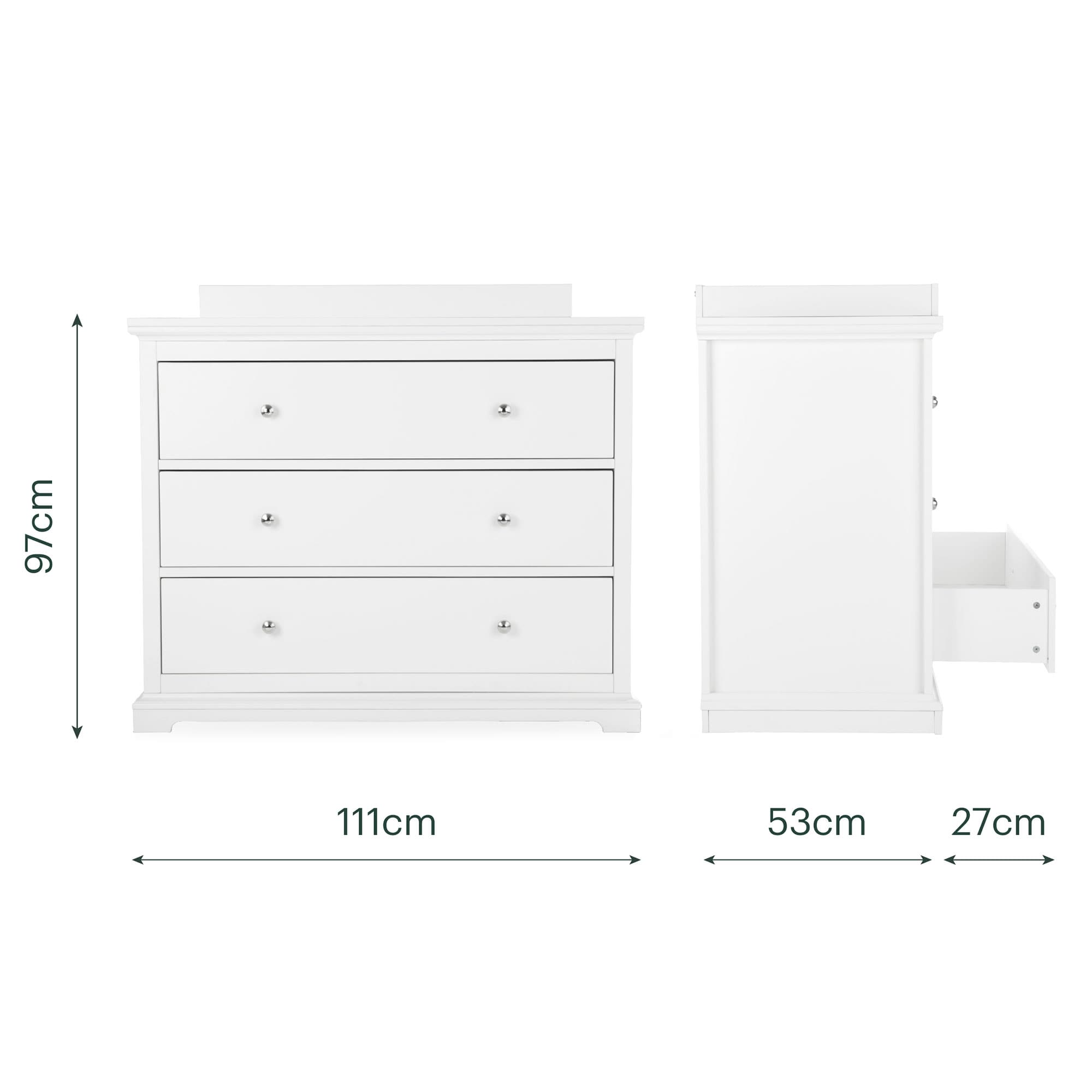 CuddleCo Beaumont 2 Piece Nursery Room Set with Low Cotbed in White Nursery Room Sets