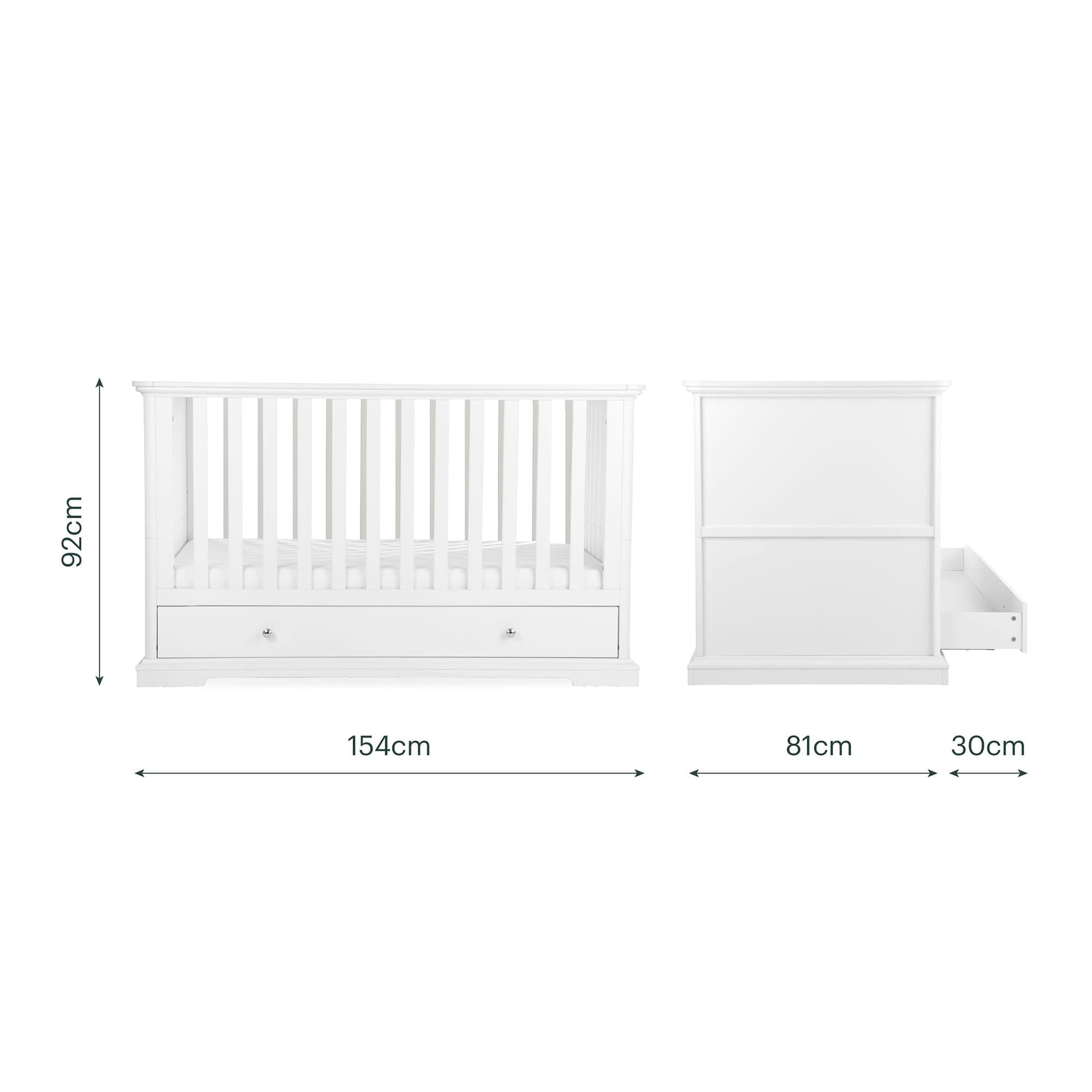 CuddleCo Beaumont 2 Piece Nursery Room Set with Low Cotbed in White Nursery Room Sets