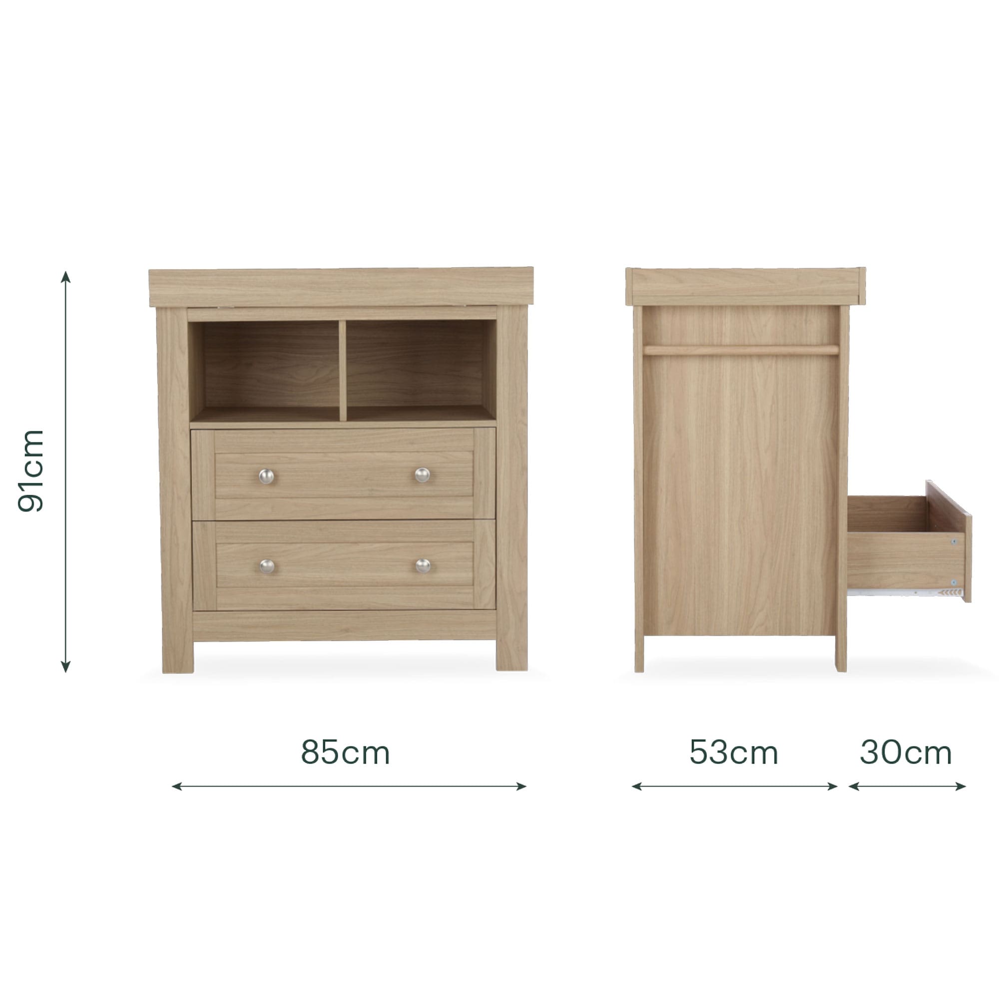 CuddleCo Burford 2 Piece Nursery Room Set in Oak Nursery Room Sets