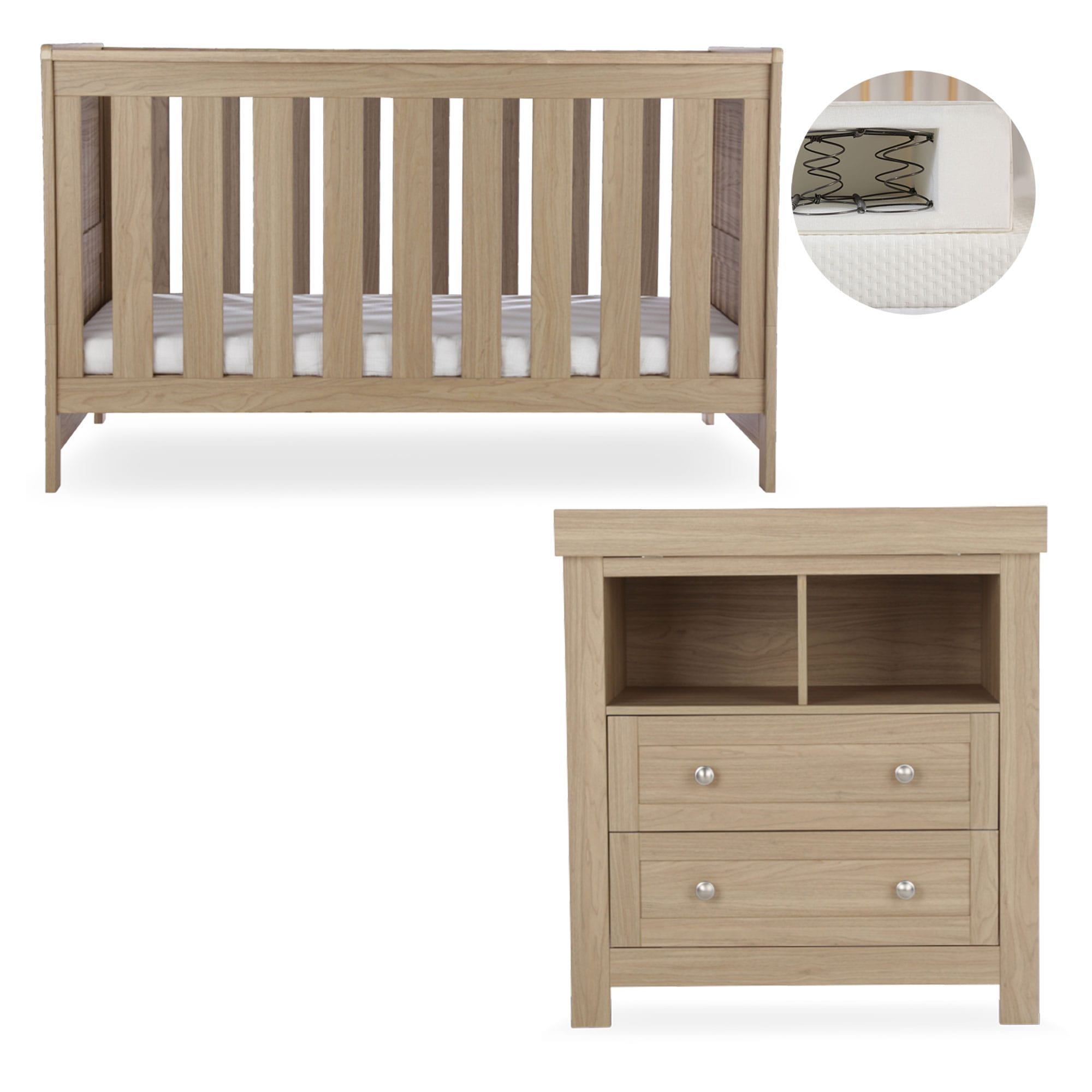 CuddleCo Burford 2 Piece Nursery Room Set in Oak Nursery Room Sets FRN/CUD/155708/SM 5060971155708