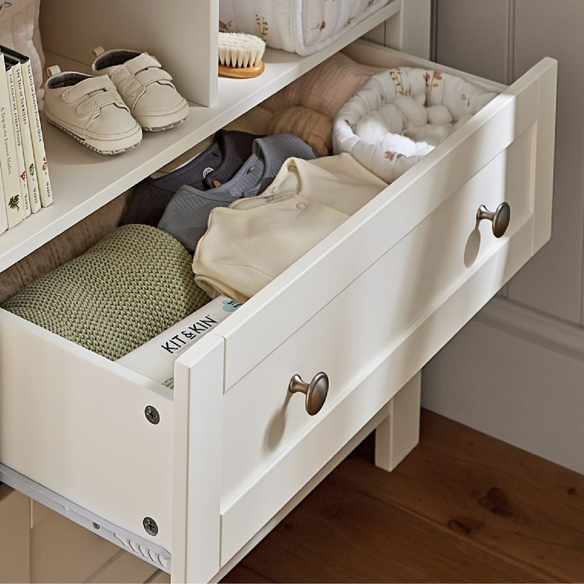 CuddleCo Burford 2 Piece Nursery Room Set in White/Oak Nursery Room Sets