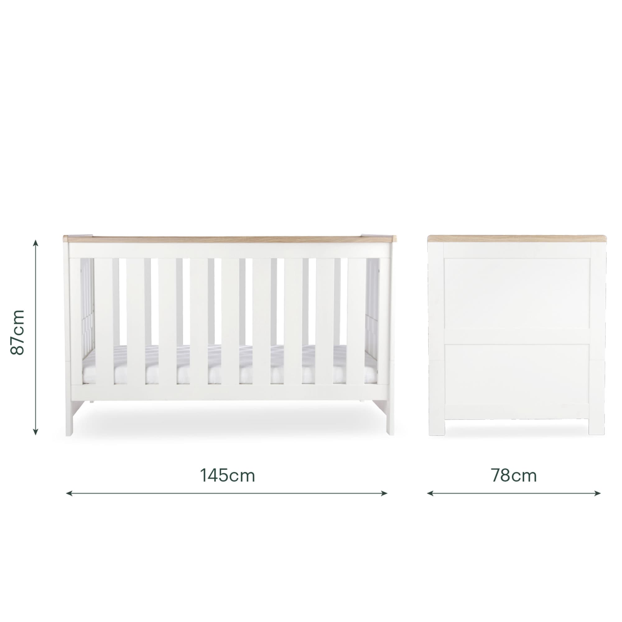 CuddleCo Burford 2 Piece Nursery Room Set in White/Oak Nursery Room Sets