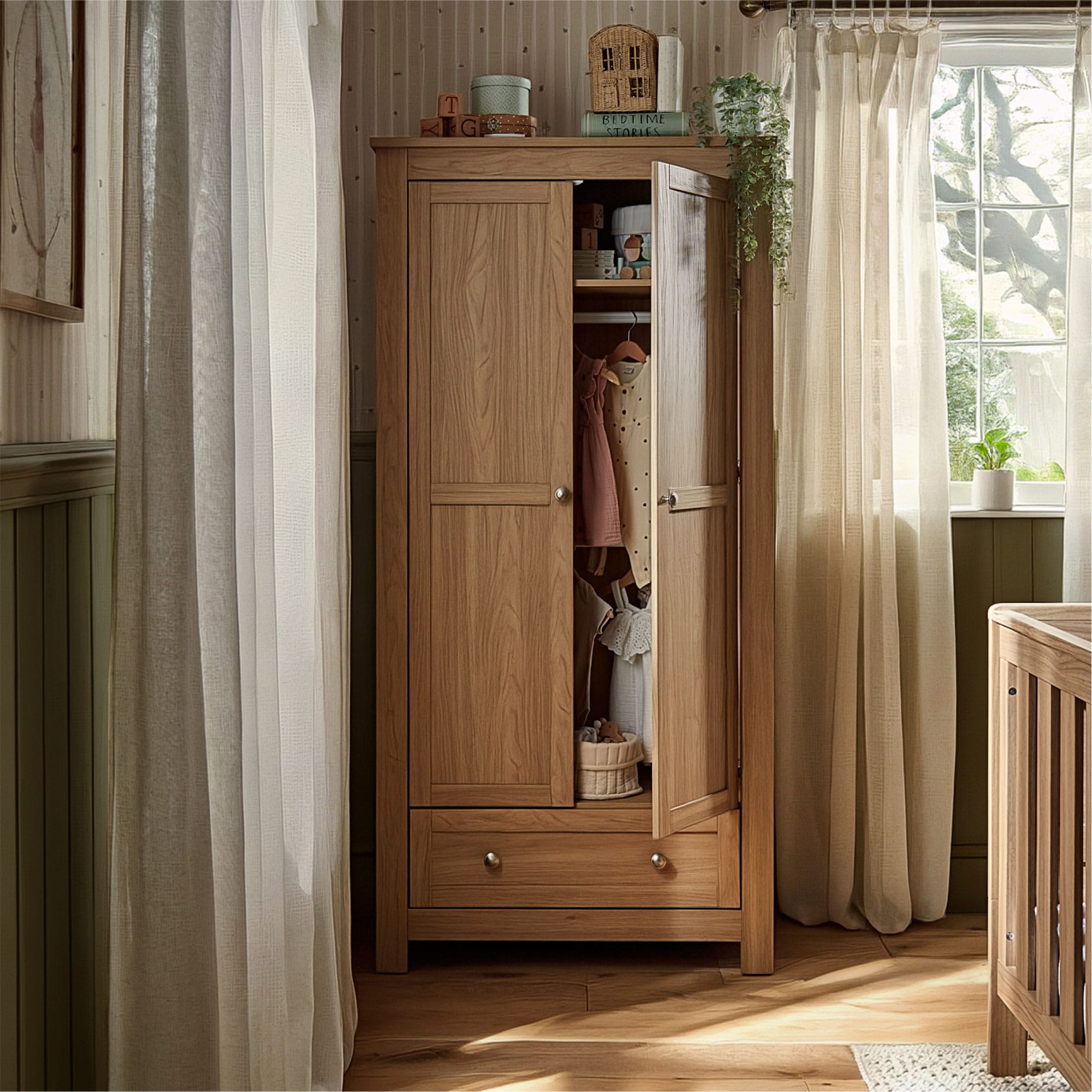 CuddleCo Burford 3 Piece Nursery Room Set in Oak Nursery Room Sets
