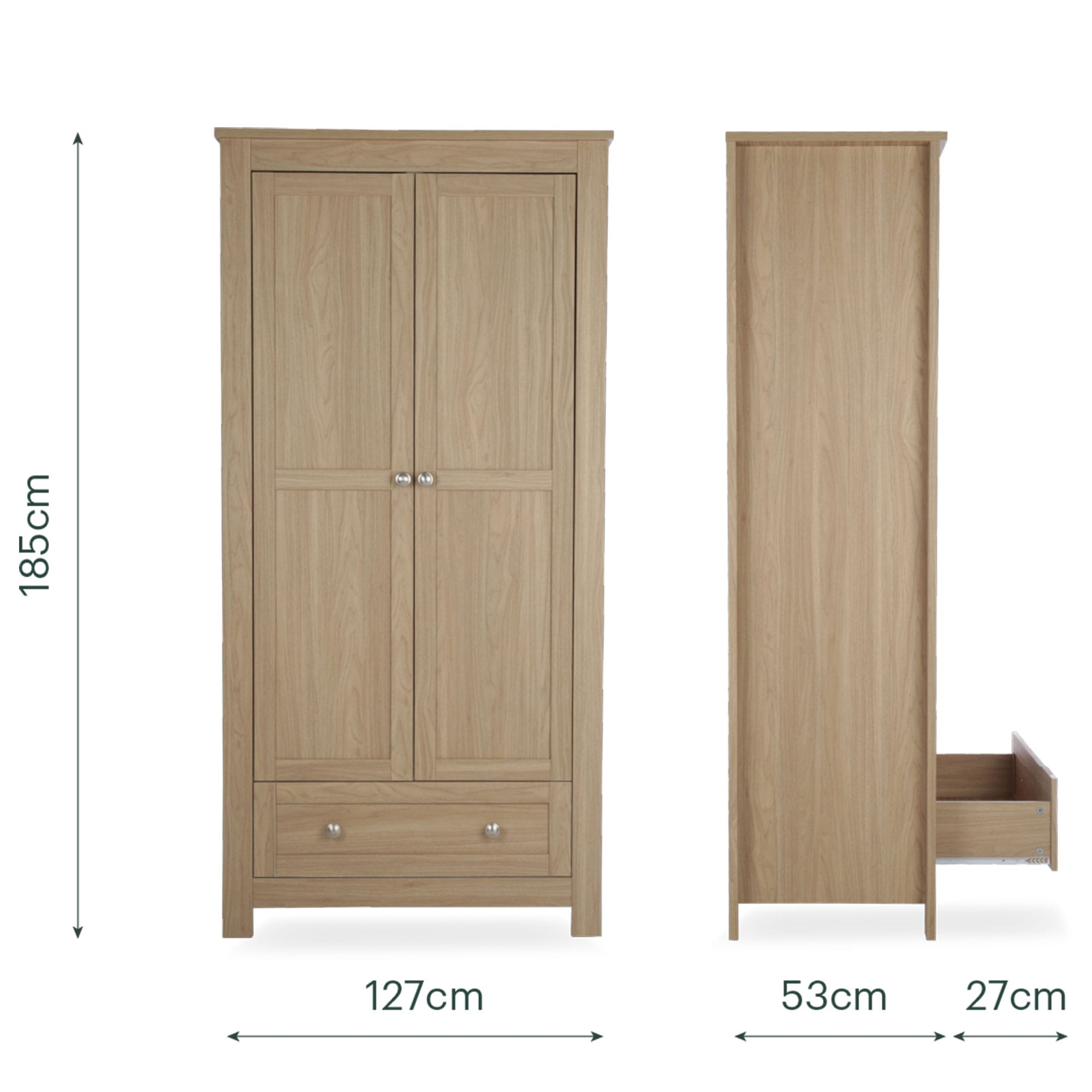 CuddleCo Burford 3 Piece Nursery Room Set in Oak Nursery Room Sets